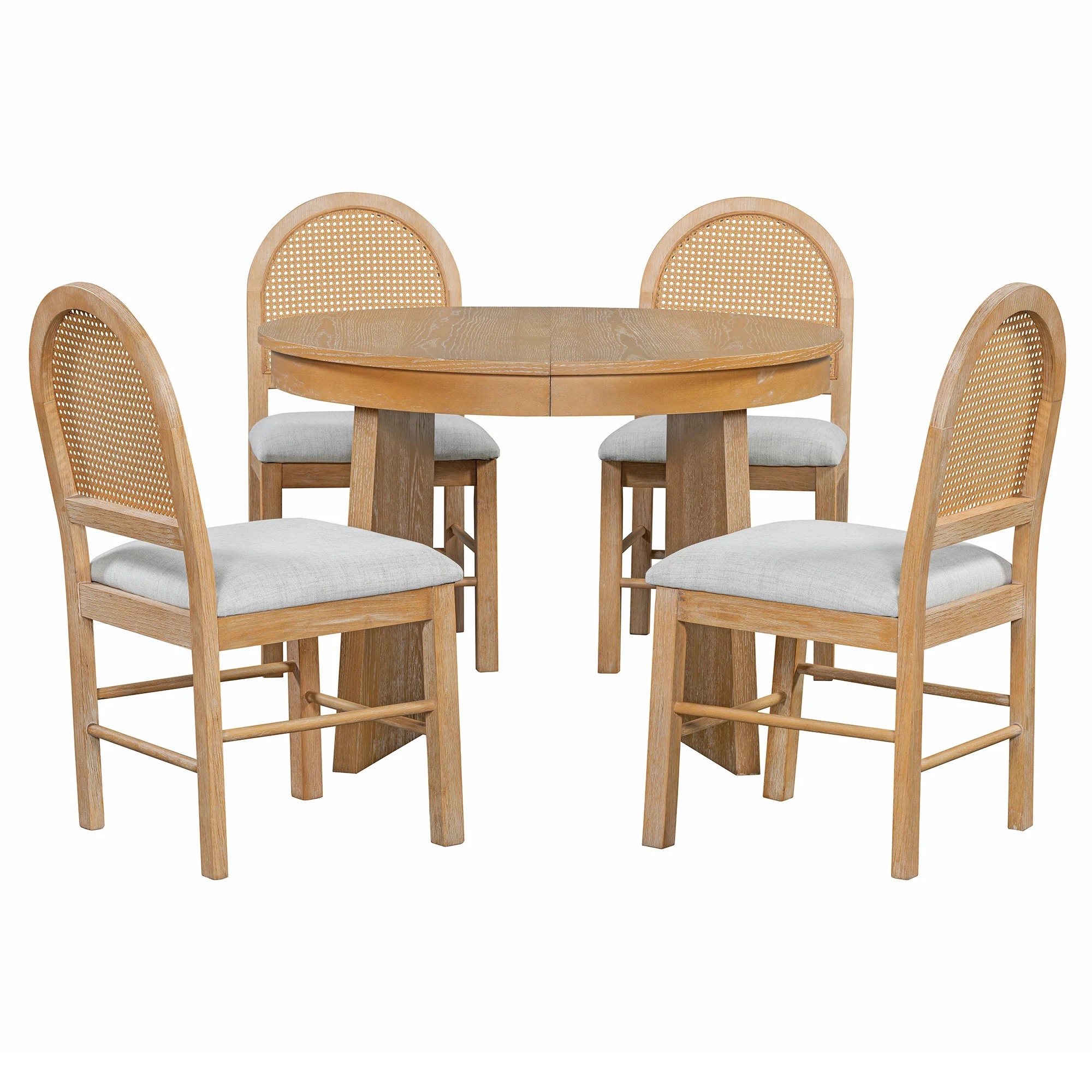 Walker Edison | Extendable 5-Piece Round Dining Table Set for 4 - Image 39
