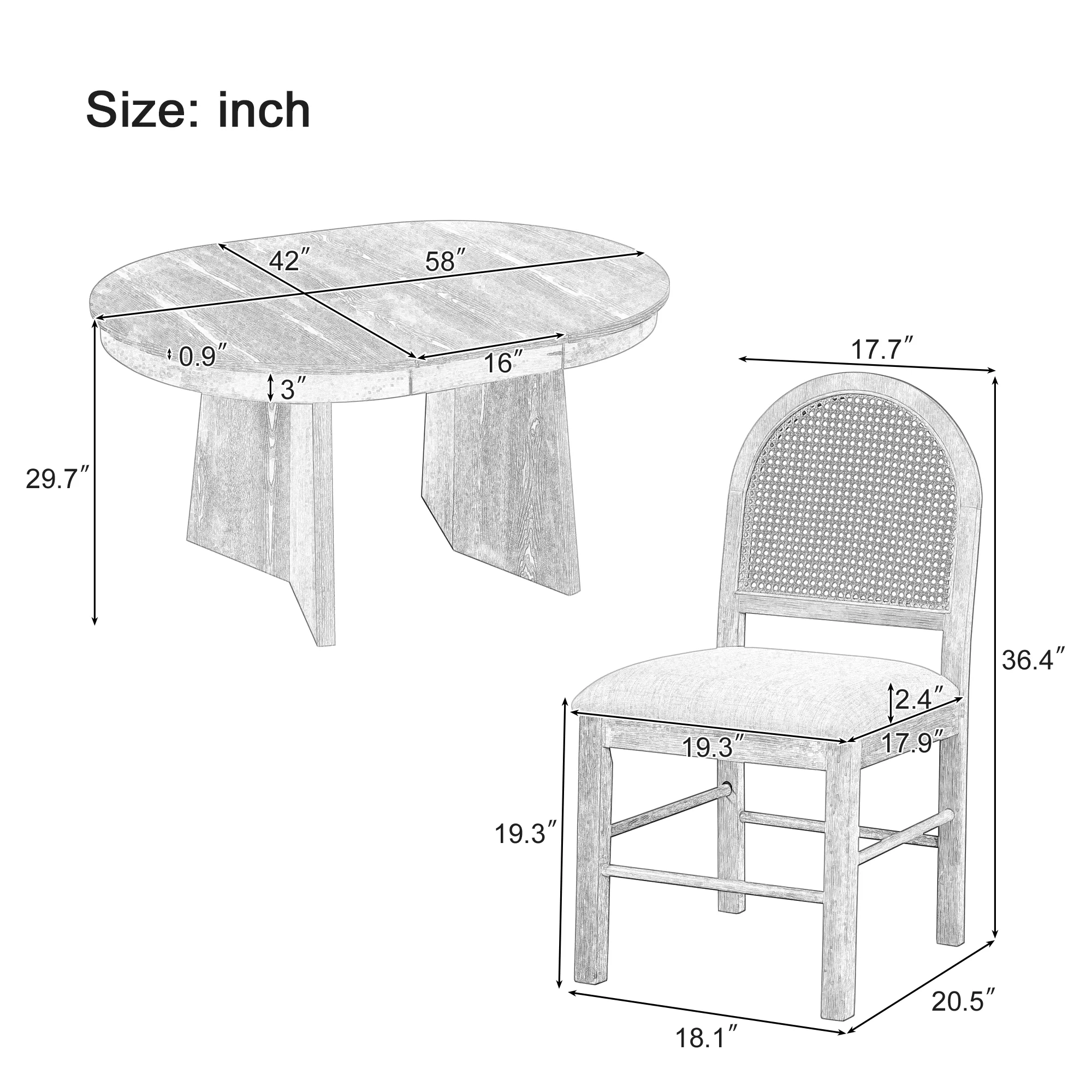 Walker Edison | Extendable 5-Piece Round Dining Table Set for 4 - Image 4