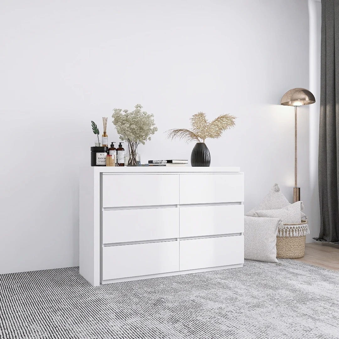 Extendable L-Shape 6 Drawer Dresser & Desk Vanity - Image 6