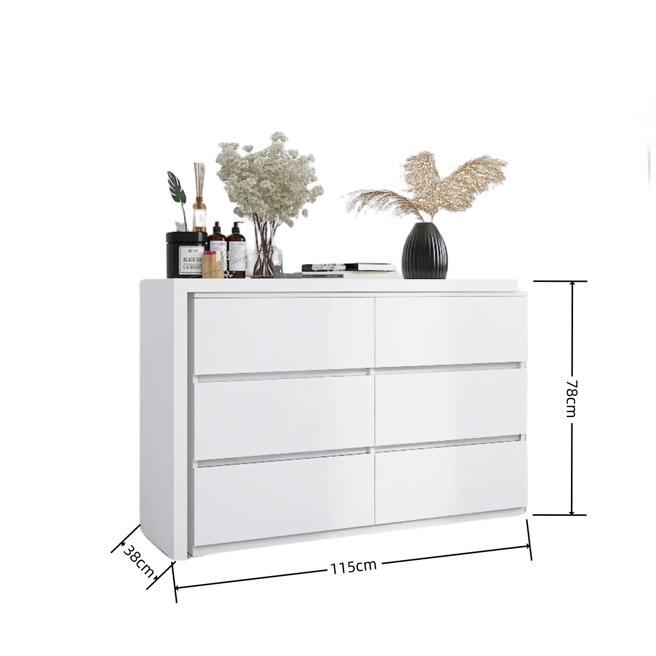 Extendable L-Shape 6 Drawer Dresser & Desk Vanity - Image 9