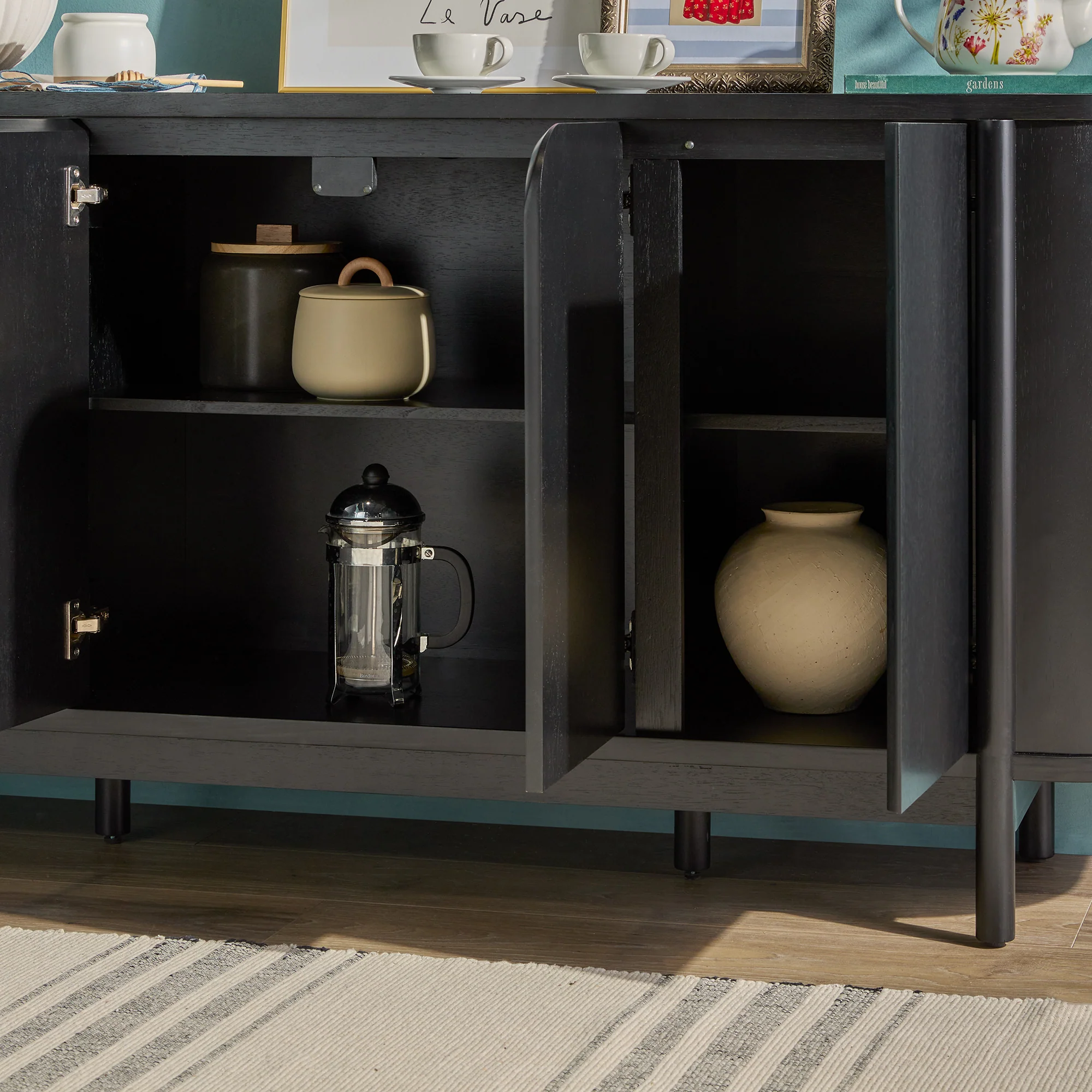 Ezra 70" Modern Curved Sideboard Cabinet - Image 17