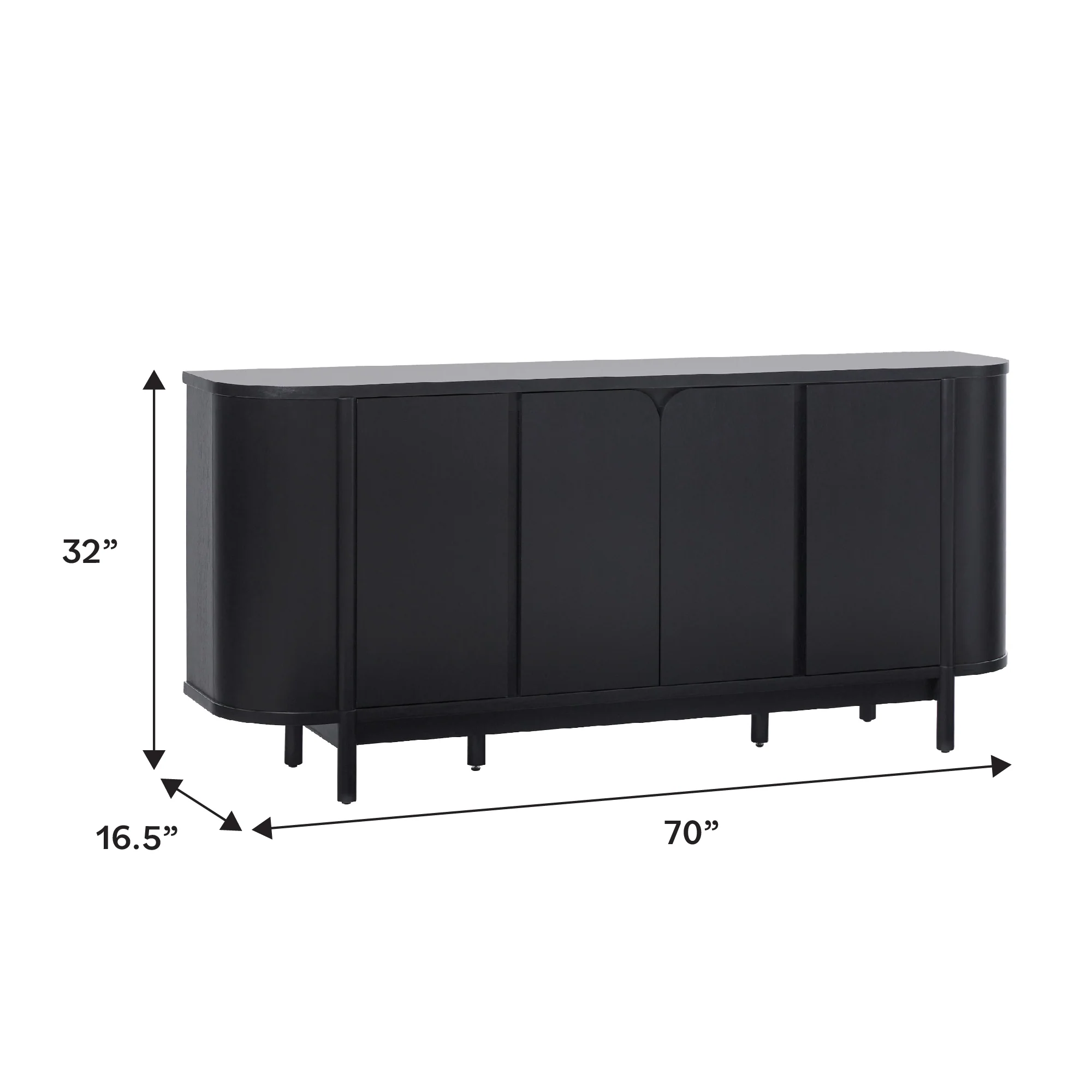 Ezra 70" Modern Curved Sideboard Cabinet - Image 18