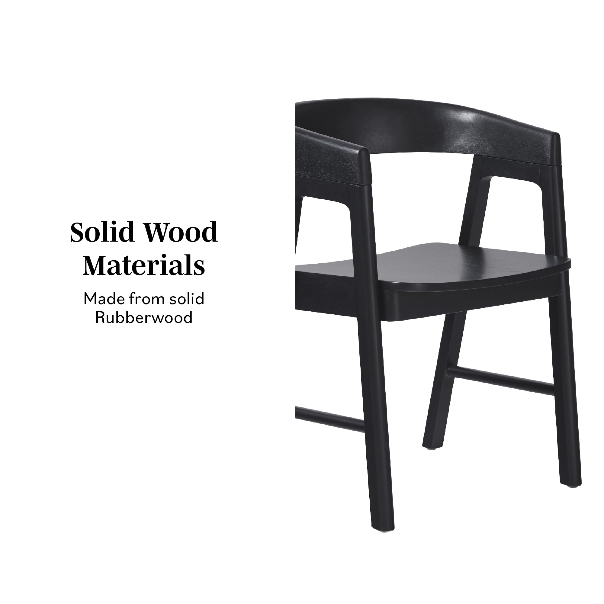 Ezra Modern Solid Wood Rounded Back Dining Chair (Set of 2) - Image 2