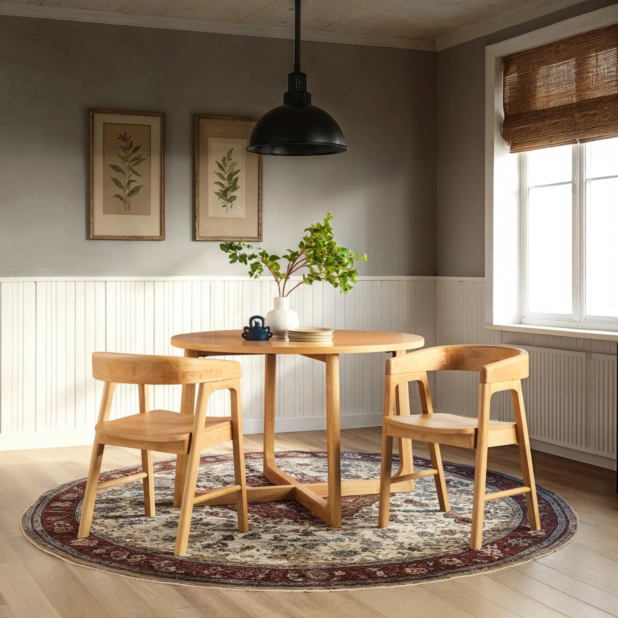 Ezra Modern Solid Wood Rounded Back Dining Chair (Set of 2) - Image 8