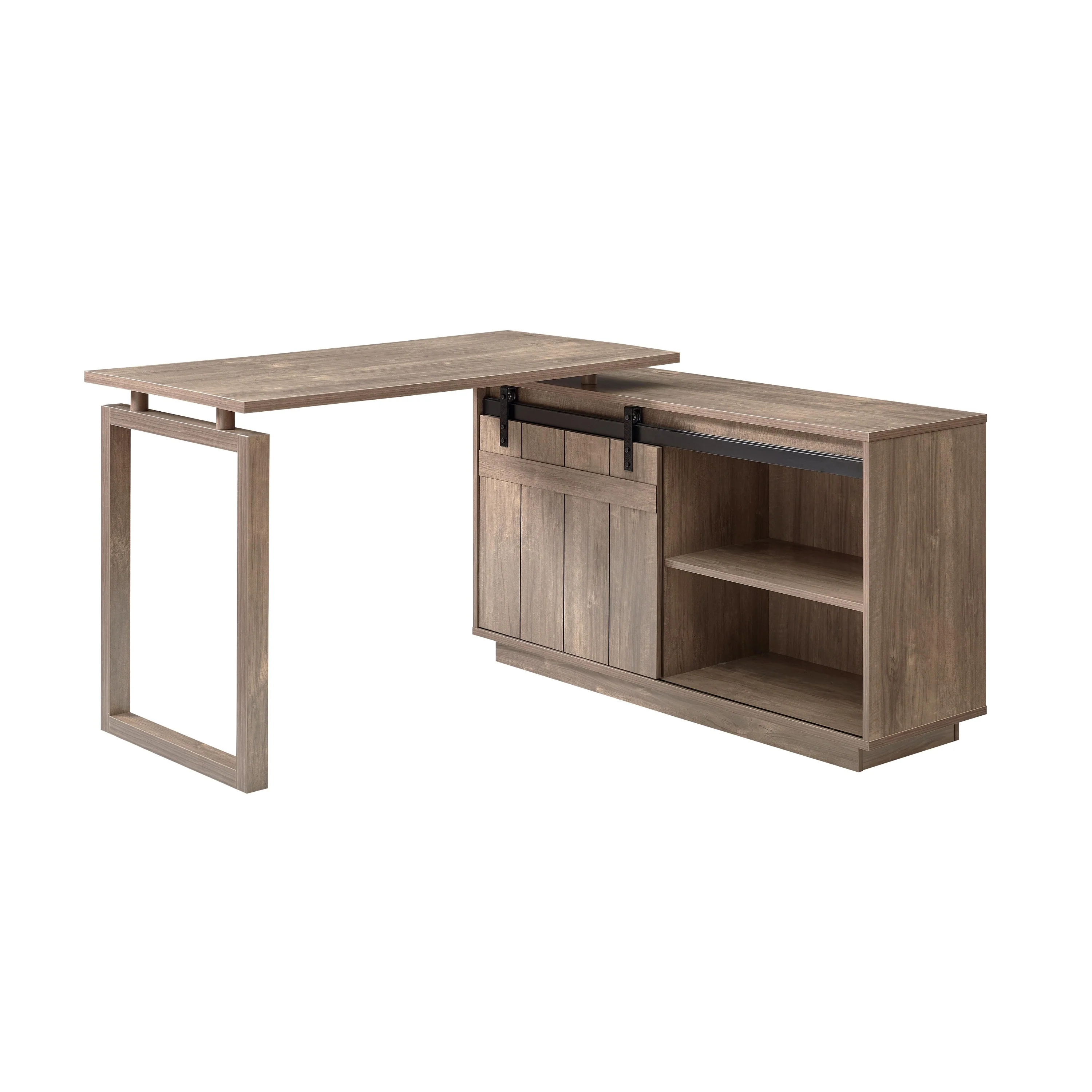 Walker Edison | Farmhouse L-shaped Workstation Home Office Desk - Image 5