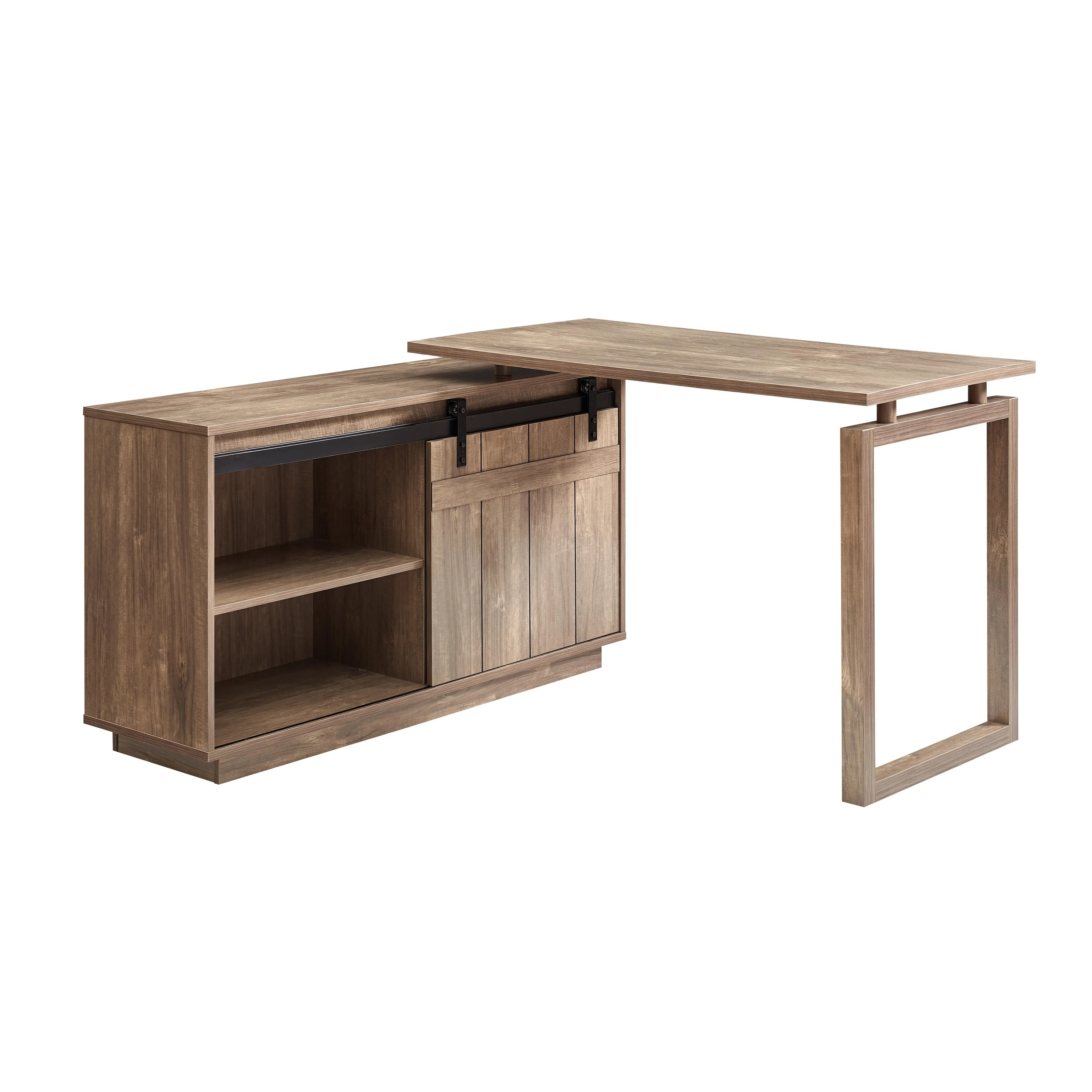 Walker Edison | Farmhouse L-shaped Workstation Home Office Desk - Image 6