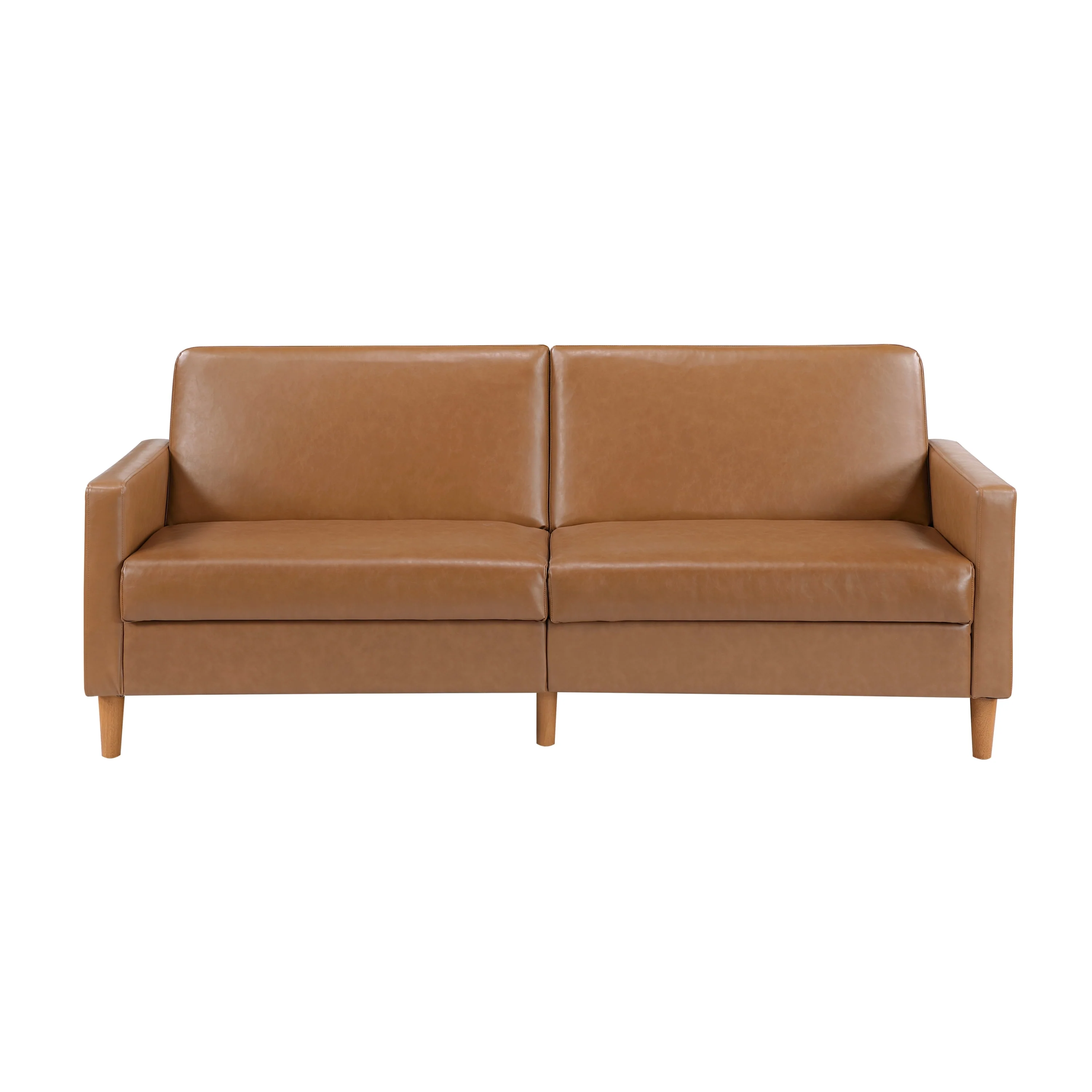 Walker Edison | Faux Leather Convertible Sleeper Sofa - Image 5