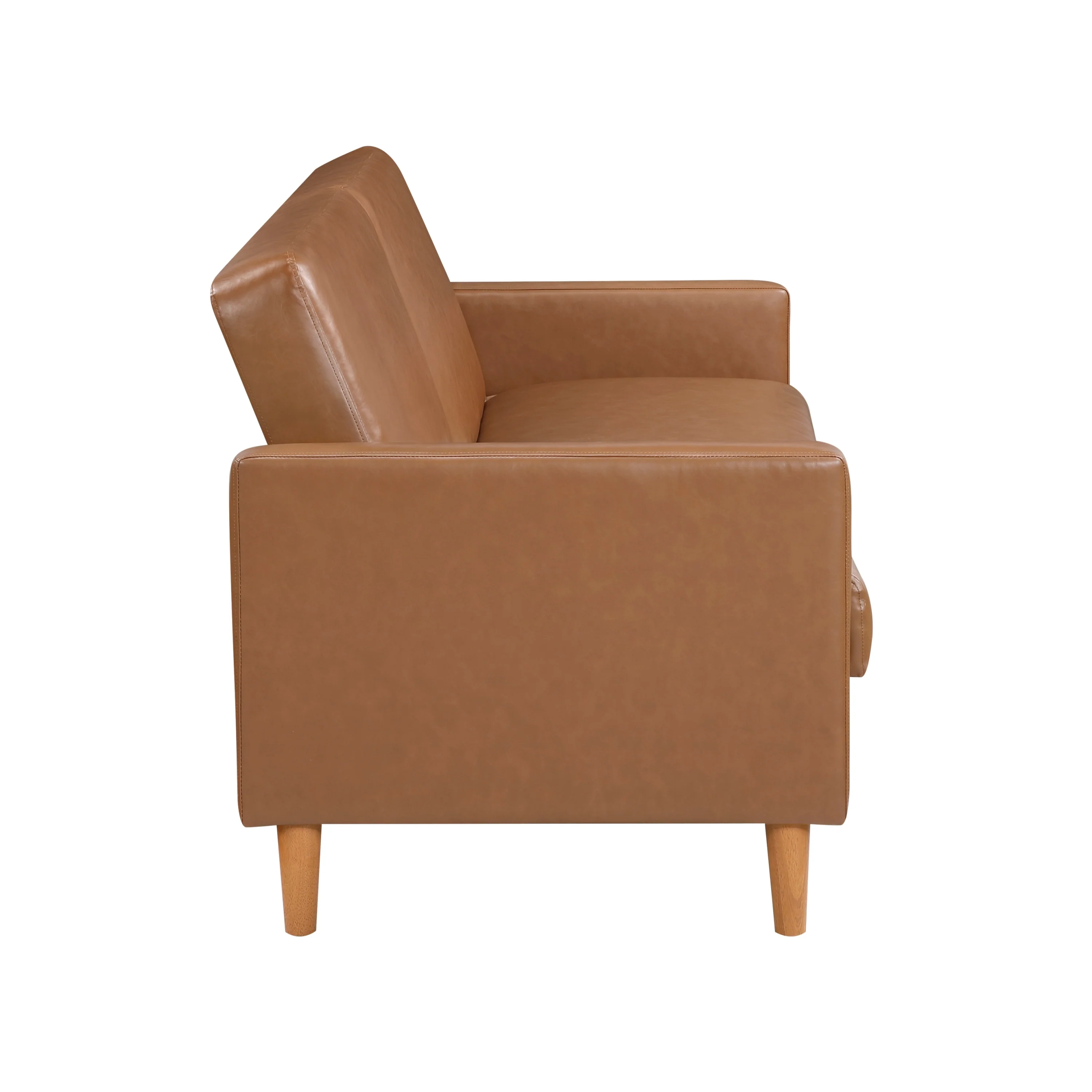 Walker Edison | Faux Leather Convertible Sleeper Sofa - Image 9