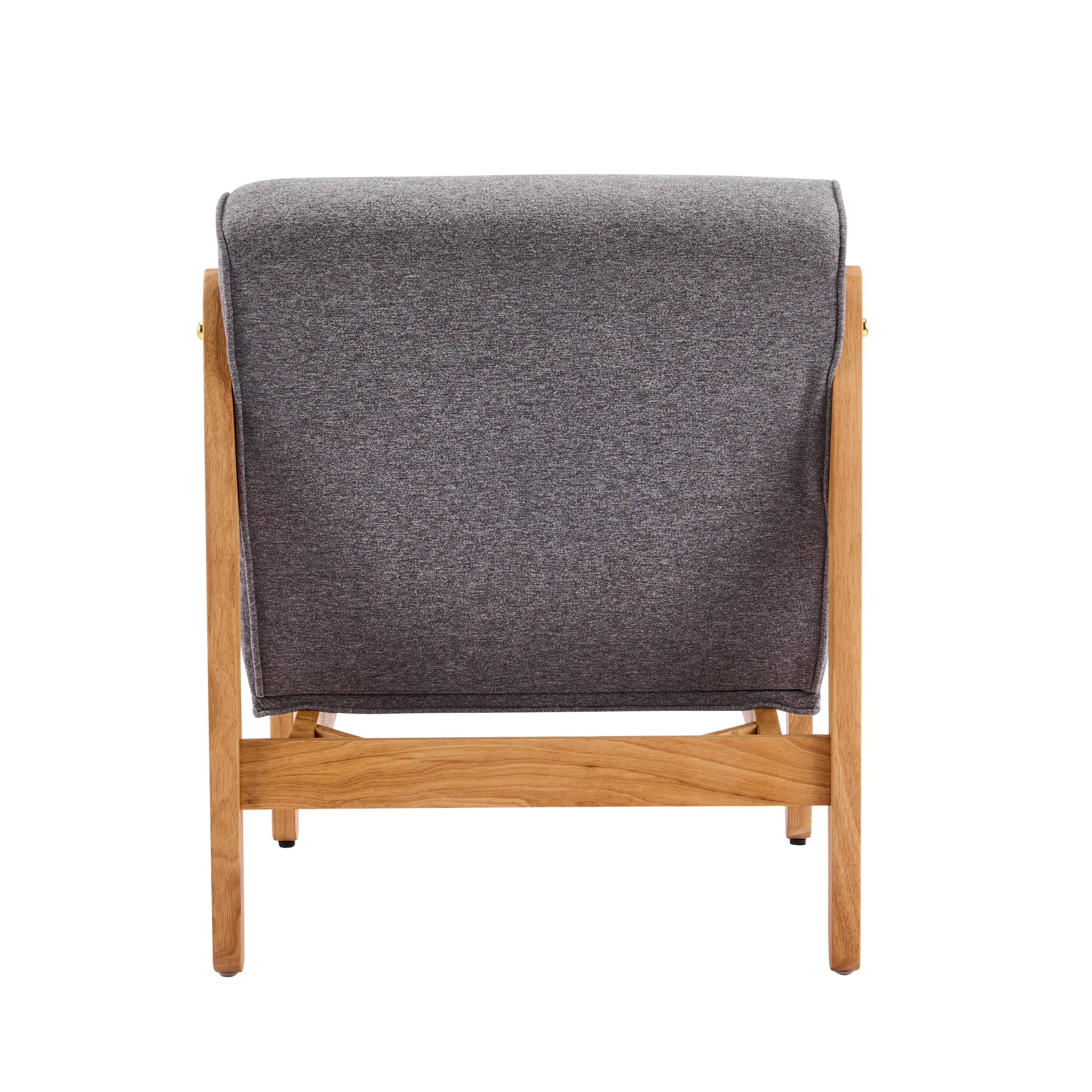 Fluffy Accent Chair Gray with Natural Solid Wood Frame - Image 13
