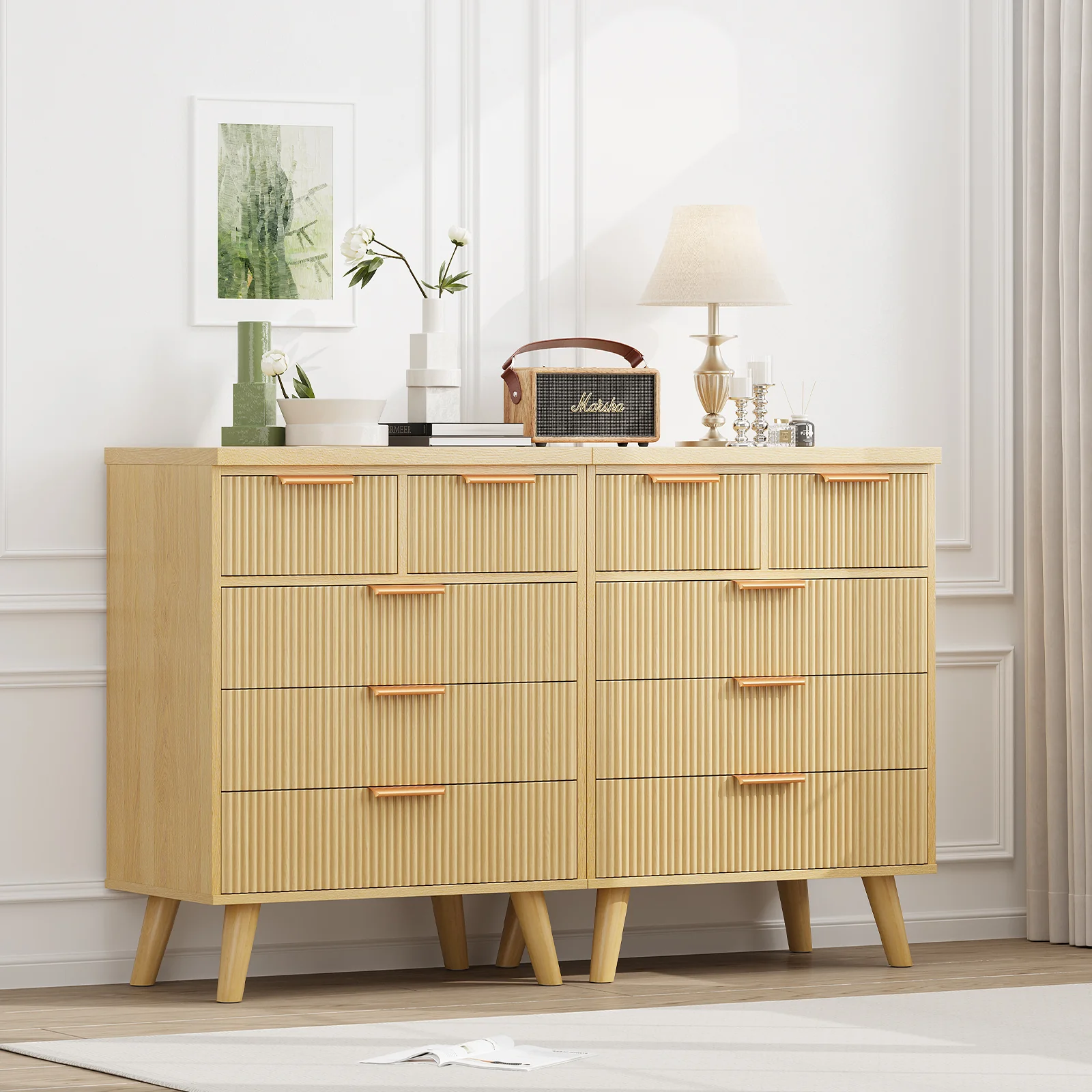 Fluted 5 Drawer 26" Dresser Chest - Image 5