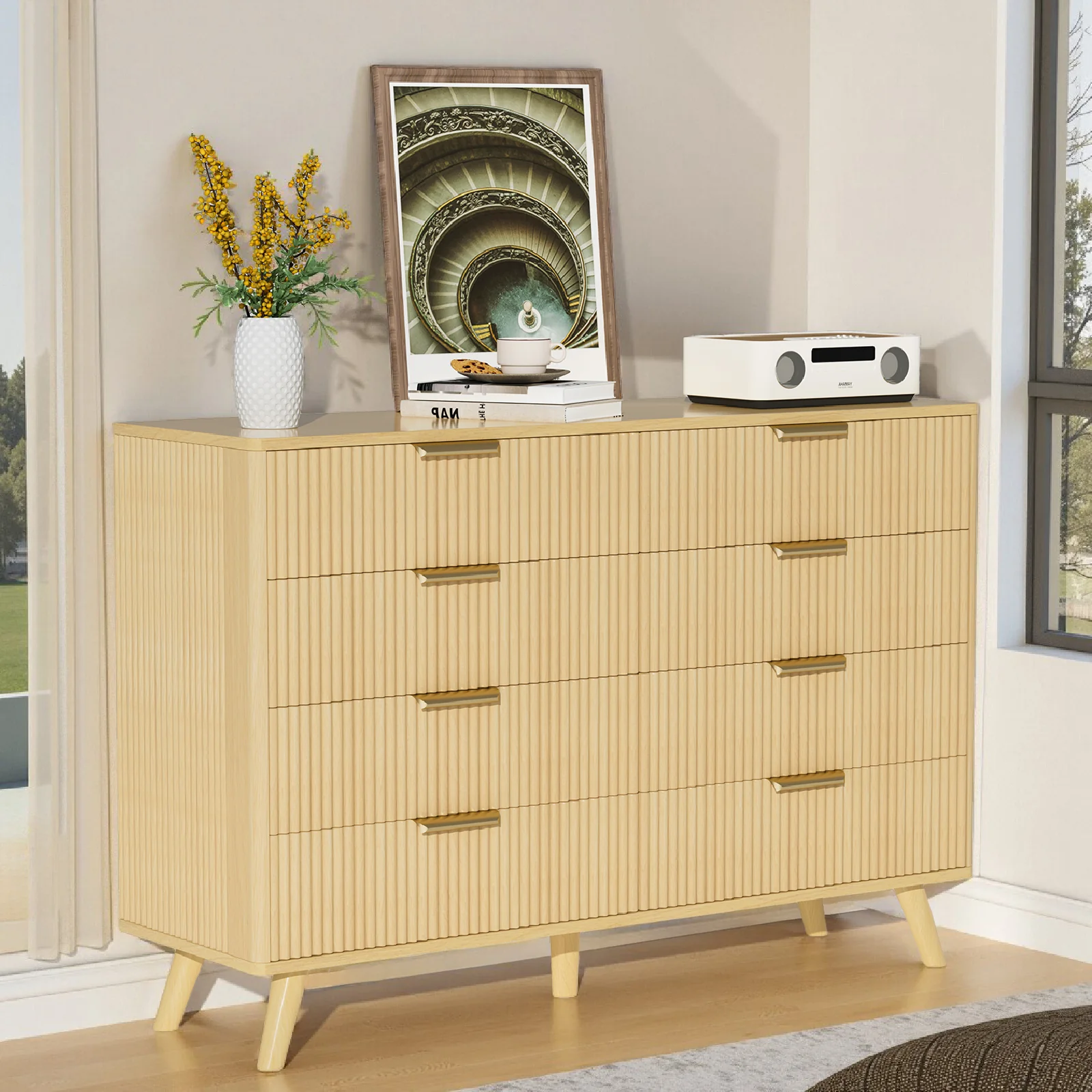 Fluted 8 Drawer 47" Dresser - Image 3
