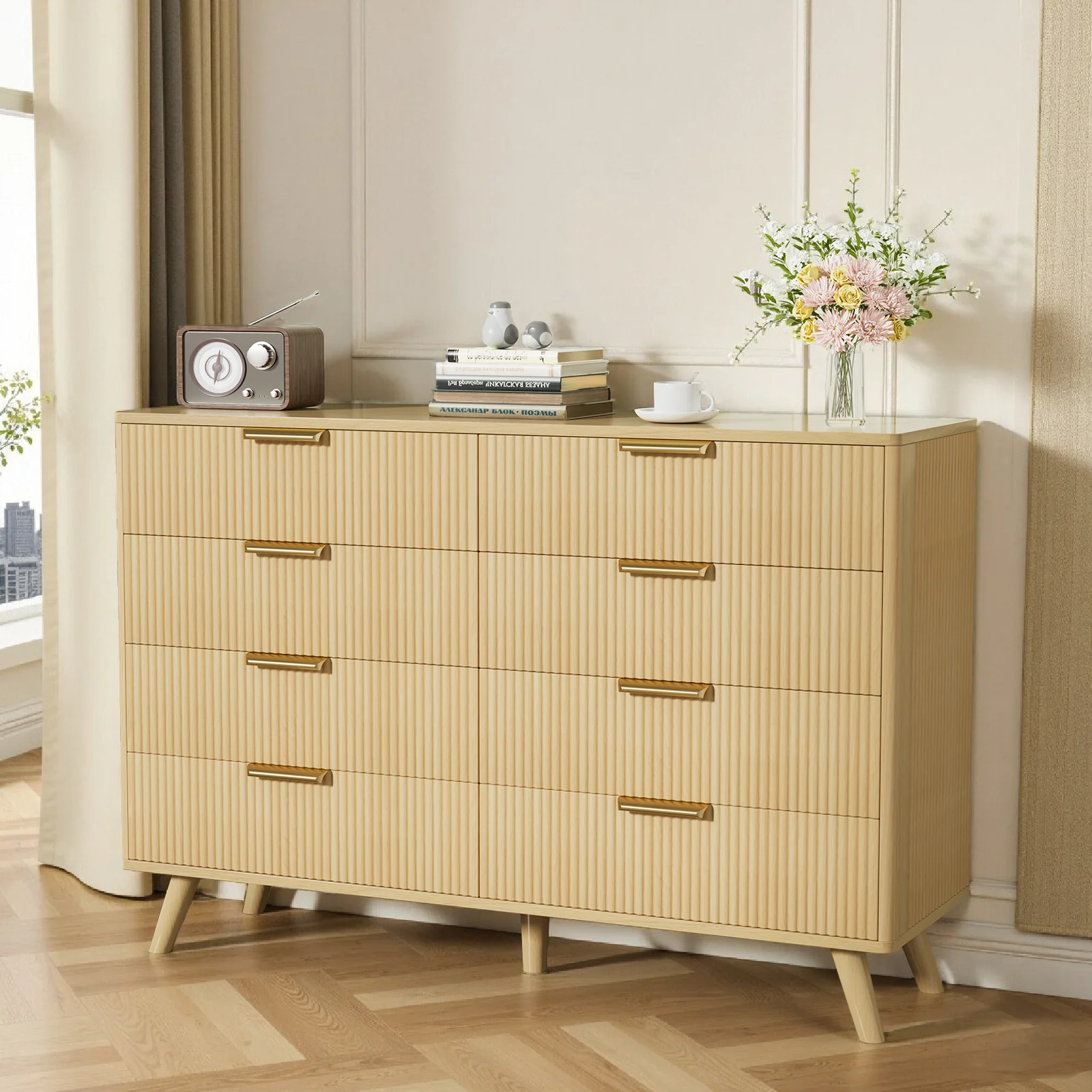 Fluted 8 Drawer 47" Dresser - Image 4