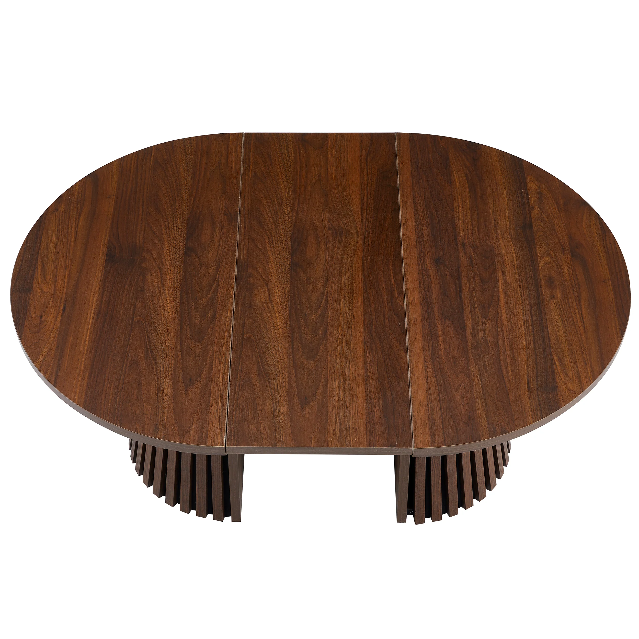 Fluted Design Extendable Wooden Curve Coffee Table - Image 16