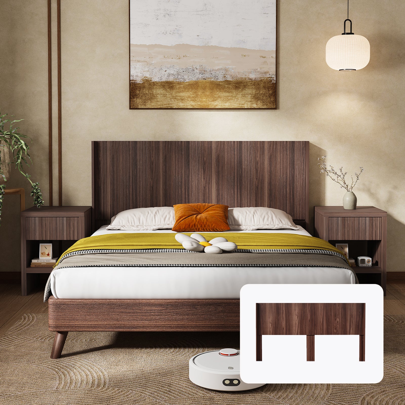 Walker Edison | Fluted Design Modern Farmhouse King Headboard Only - Image 3