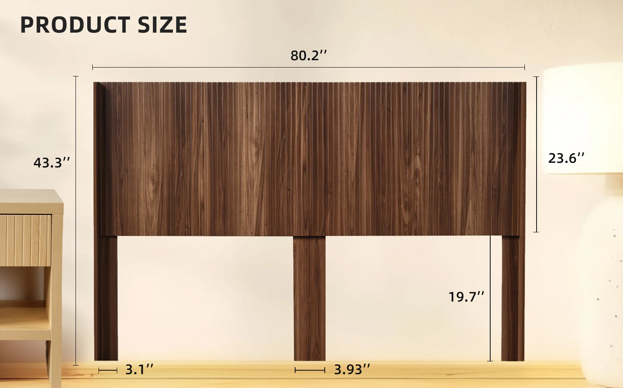 Walker Edison | Fluted Design Modern Farmhouse King Headboard Only - Image 9