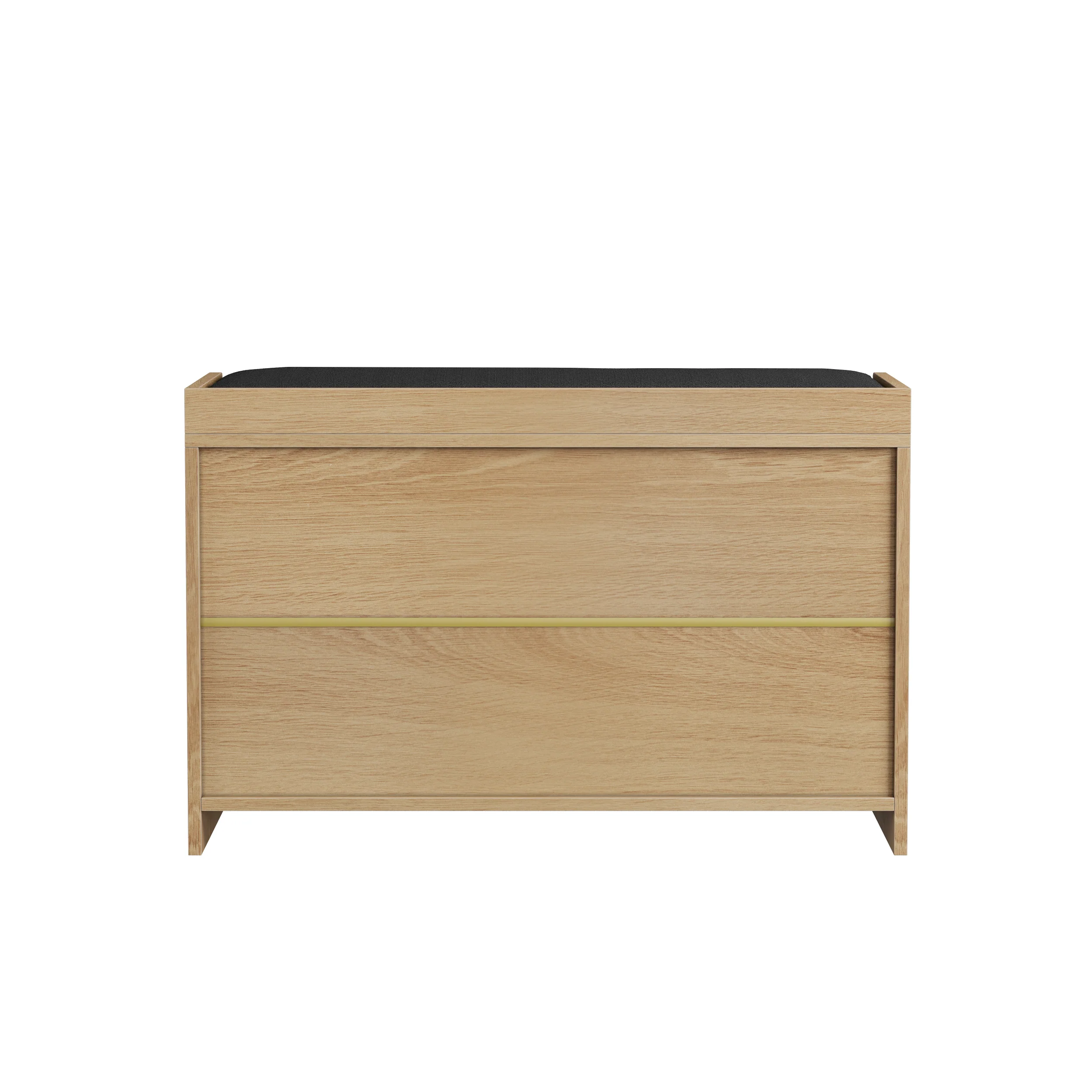 Fluted Entryway Shoe and Storage Bench with Double Doors - Image 12