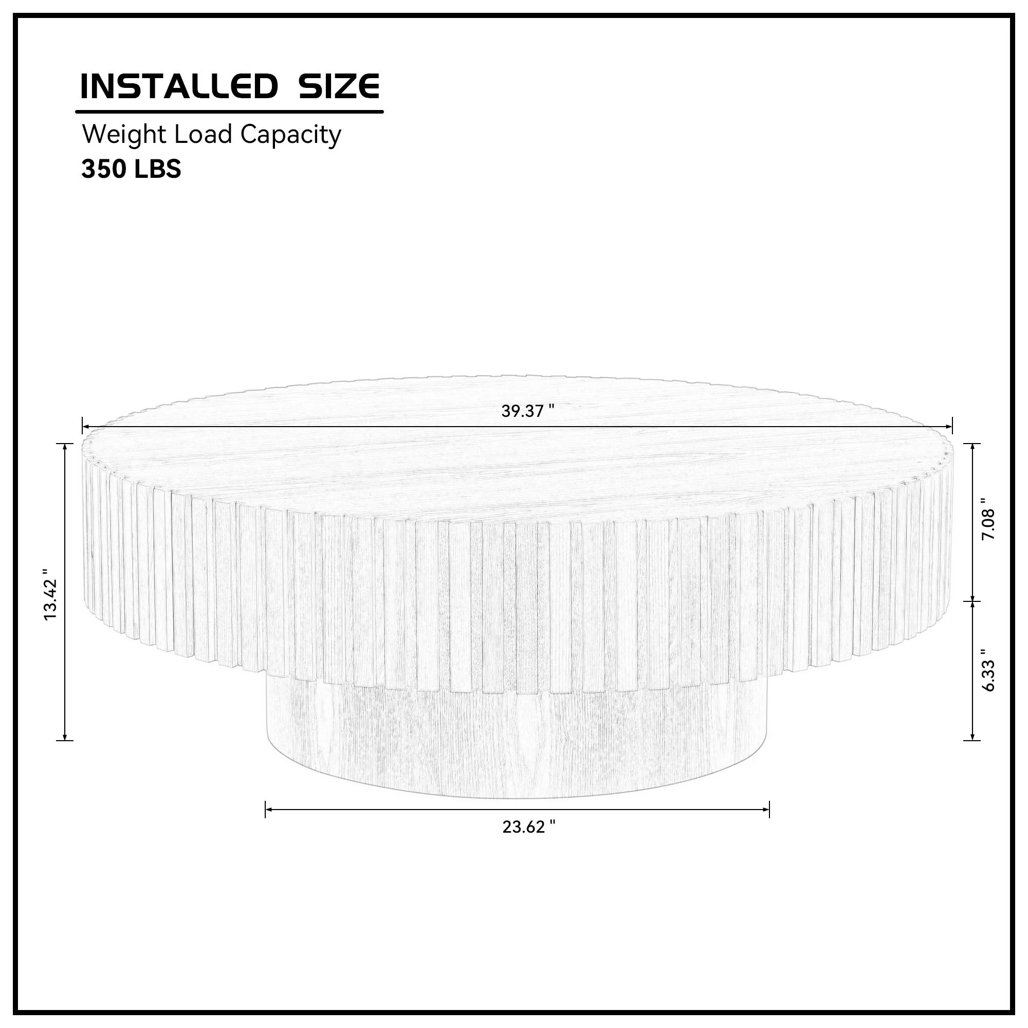 Walker Edison | Fluted Modern Coffee Table - Image 5
