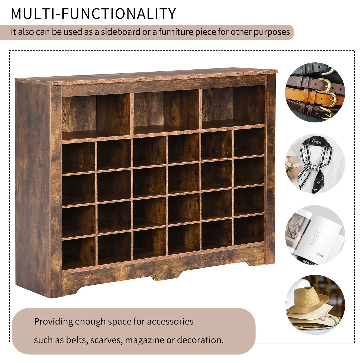 Walker Edison | Functional Shoe Cabinet for Stylish Organization - Image 5