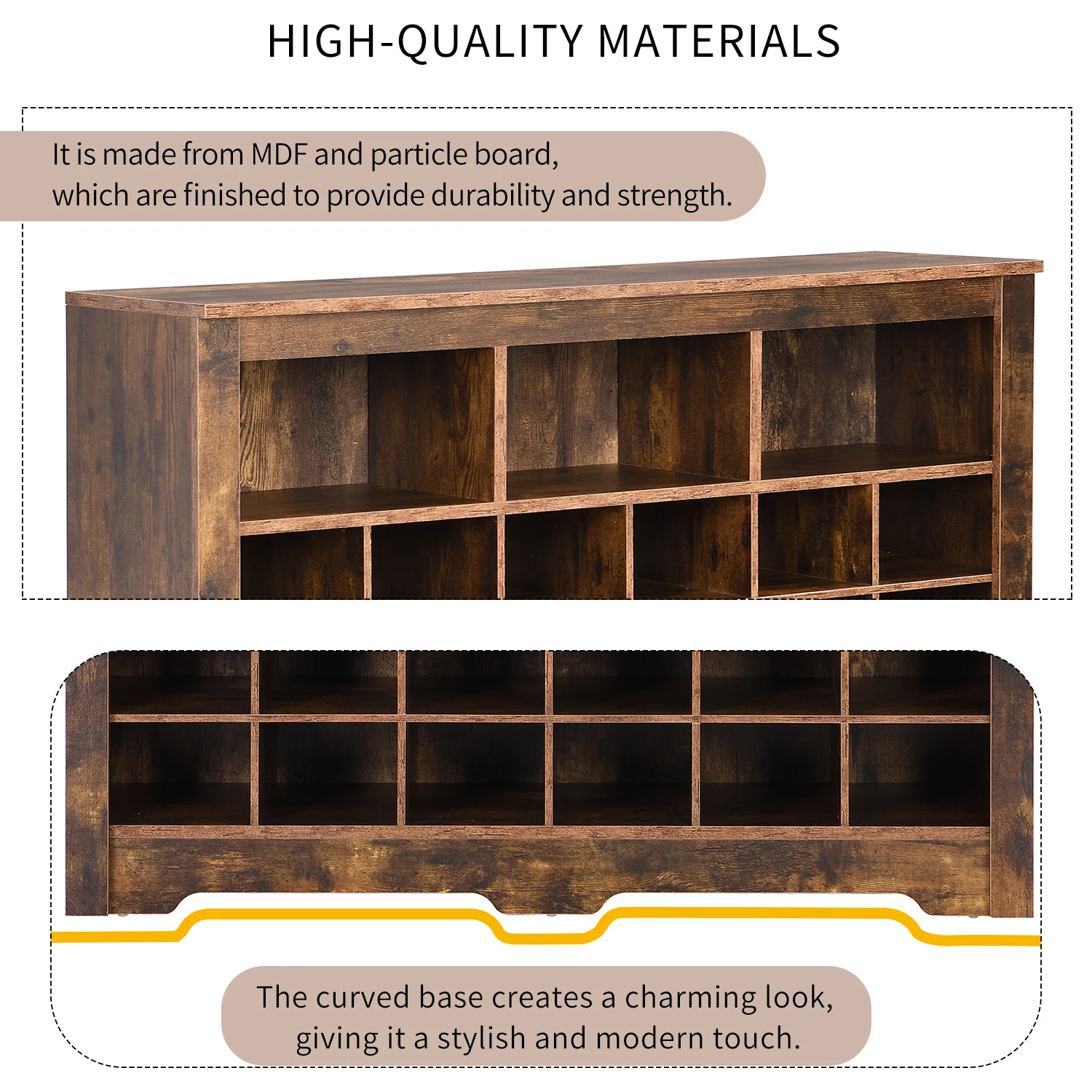Walker Edison | Functional Shoe Cabinet for Stylish Organization - Image 6