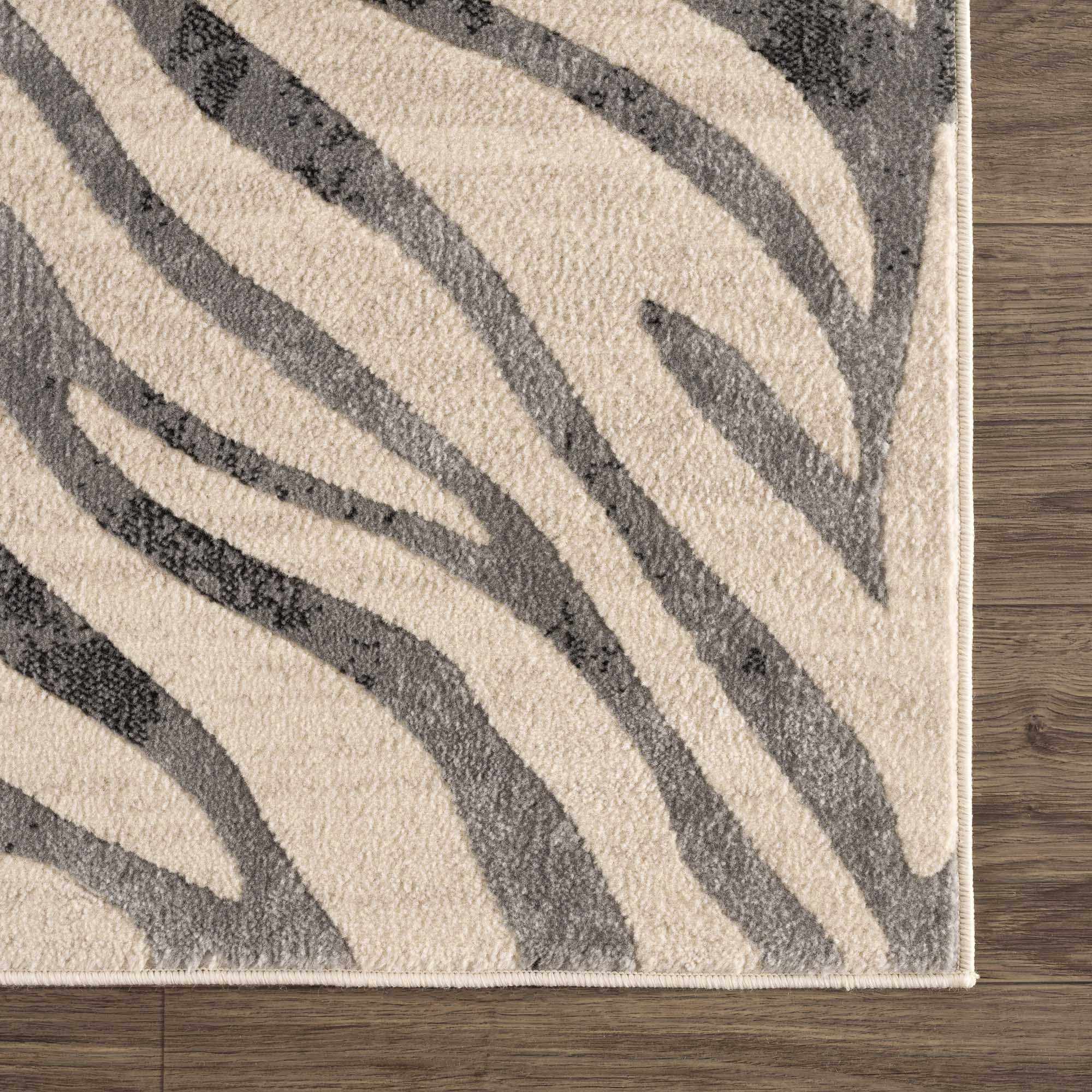 Gray Ecorse Zebra Print Area Rug - Image 10