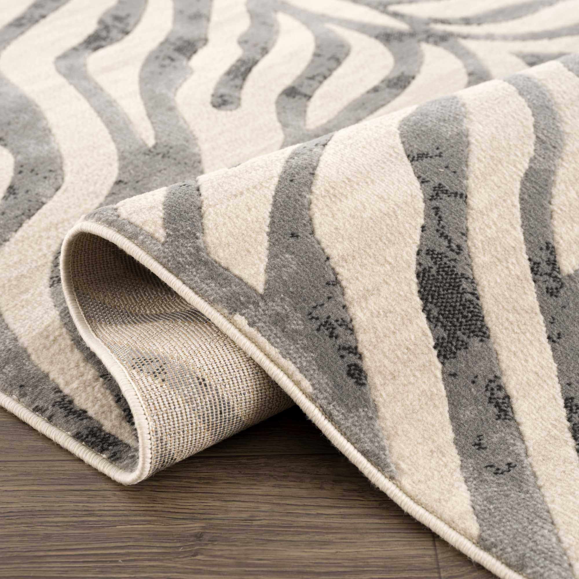 Gray Ecorse Zebra Print Area Rug - Image 2