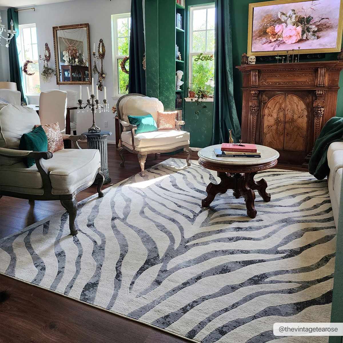Gray Ecorse Zebra Print Area Rug - Image 5