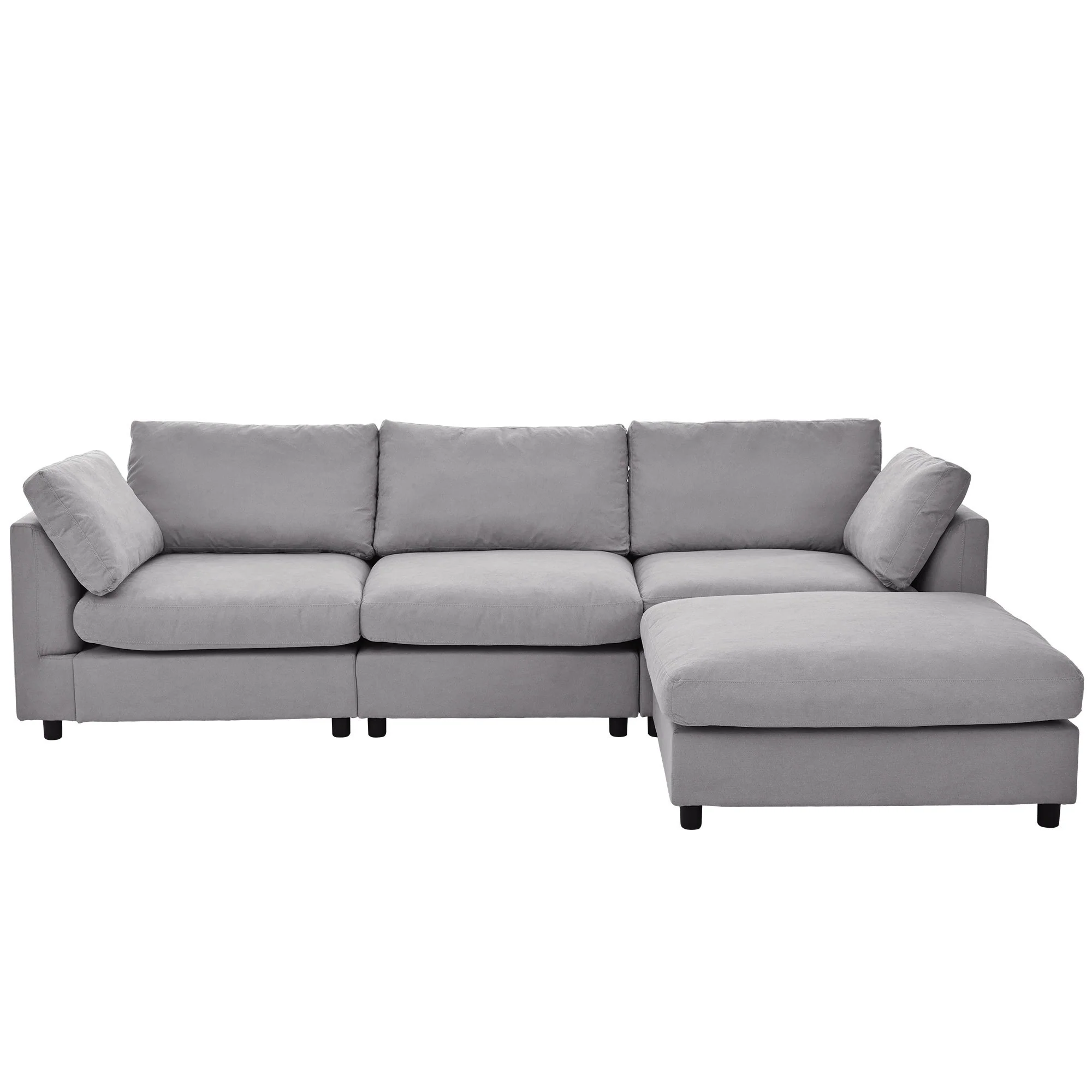 Walker Edison | Grey Convertible Sectional Sofa with Reversible Chaise - Image 10