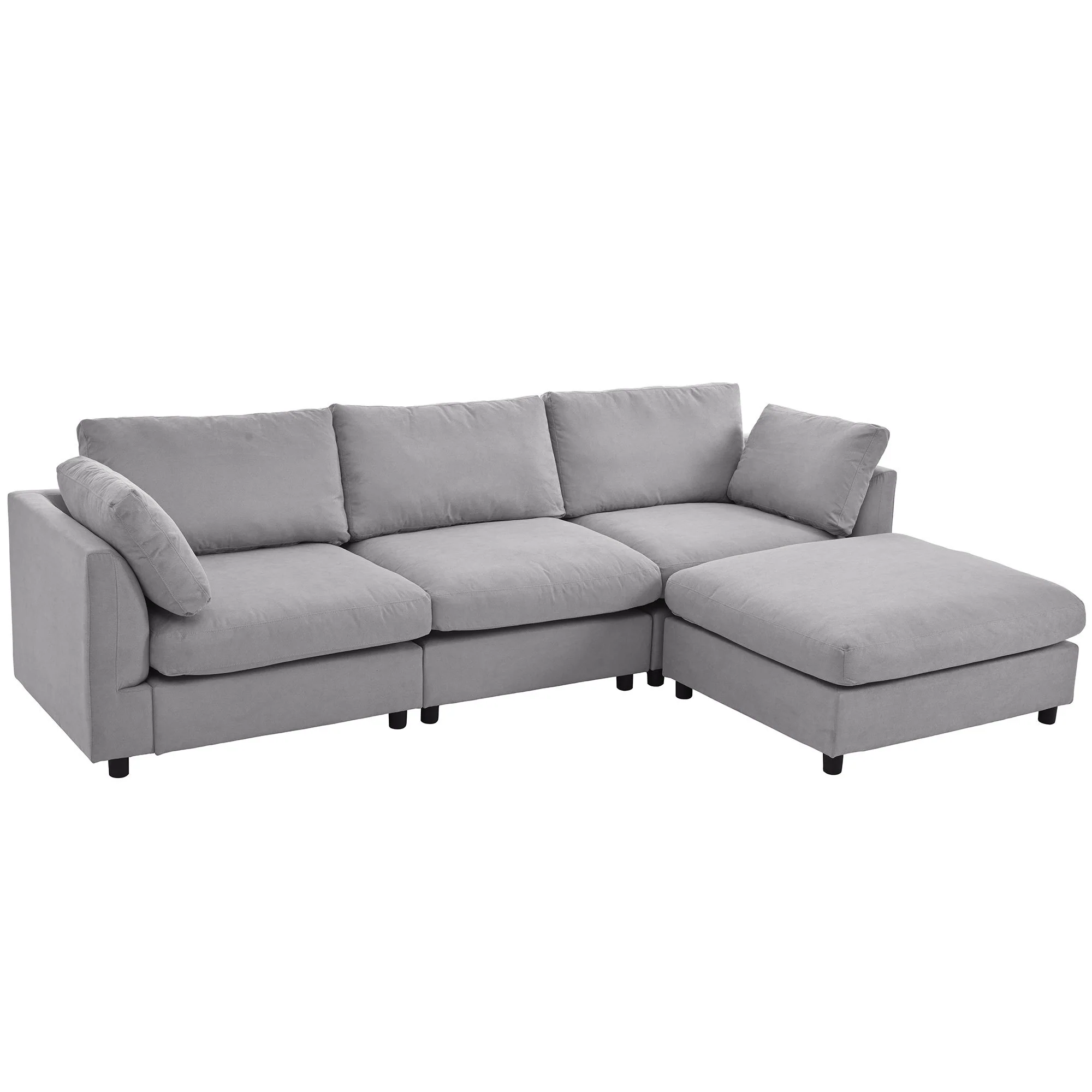 Walker Edison | Grey Convertible Sectional Sofa with Reversible Chaise - Image 12