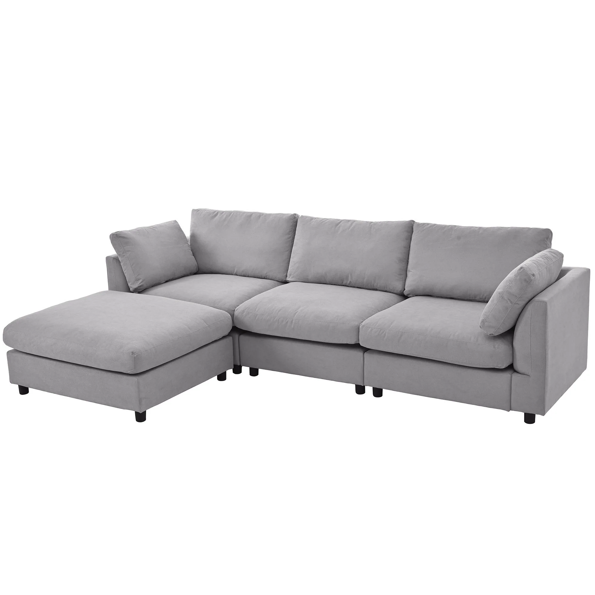 Walker Edison | Grey Convertible Sectional Sofa with Reversible Chaise - Image 13