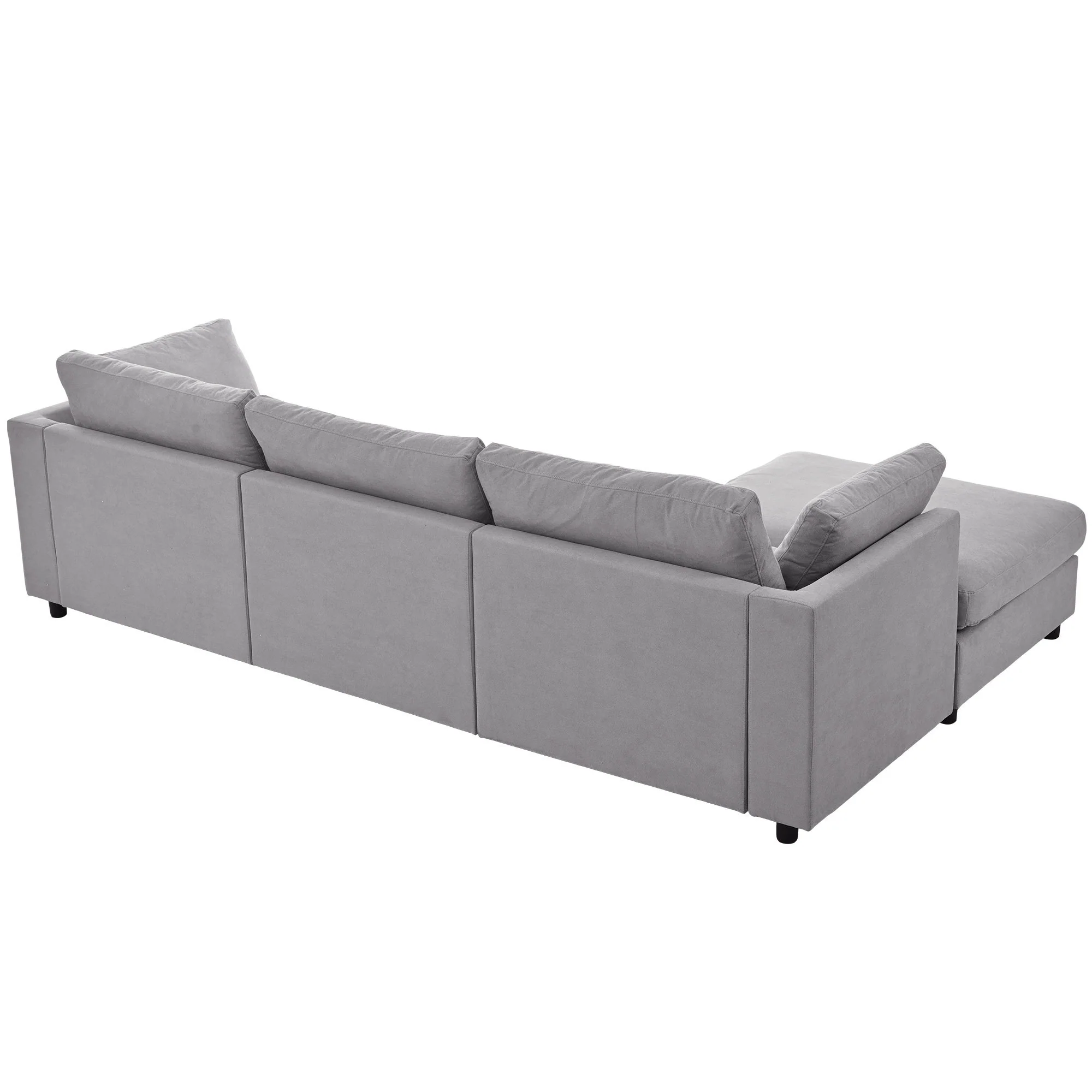Walker Edison | Grey Convertible Sectional Sofa with Reversible Chaise - Image 14
