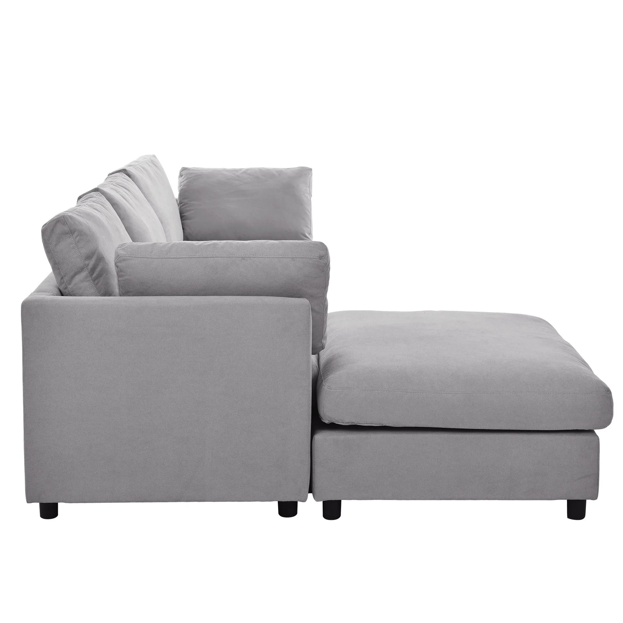 Walker Edison | Grey Convertible Sectional Sofa with Reversible Chaise - Image 15