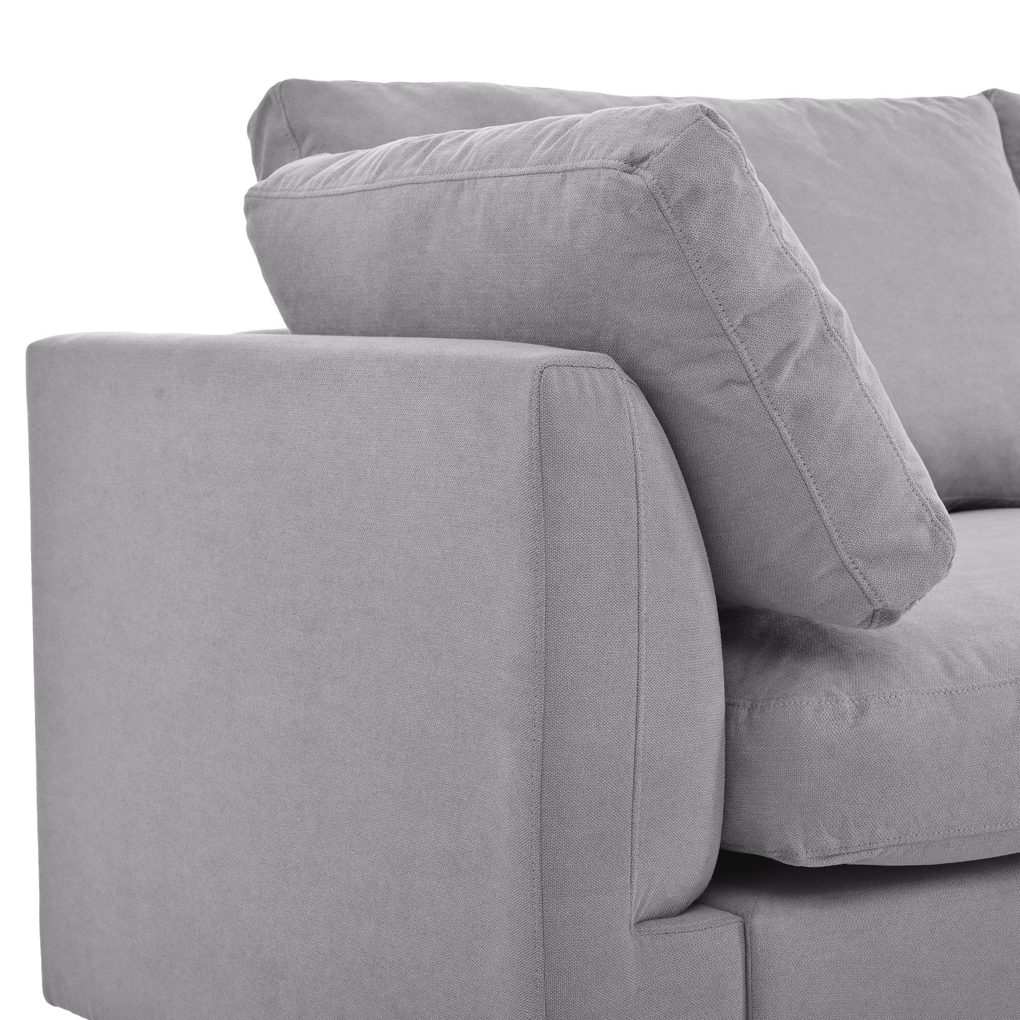 Walker Edison | Grey Convertible Sectional Sofa with Reversible Chaise - Image 16