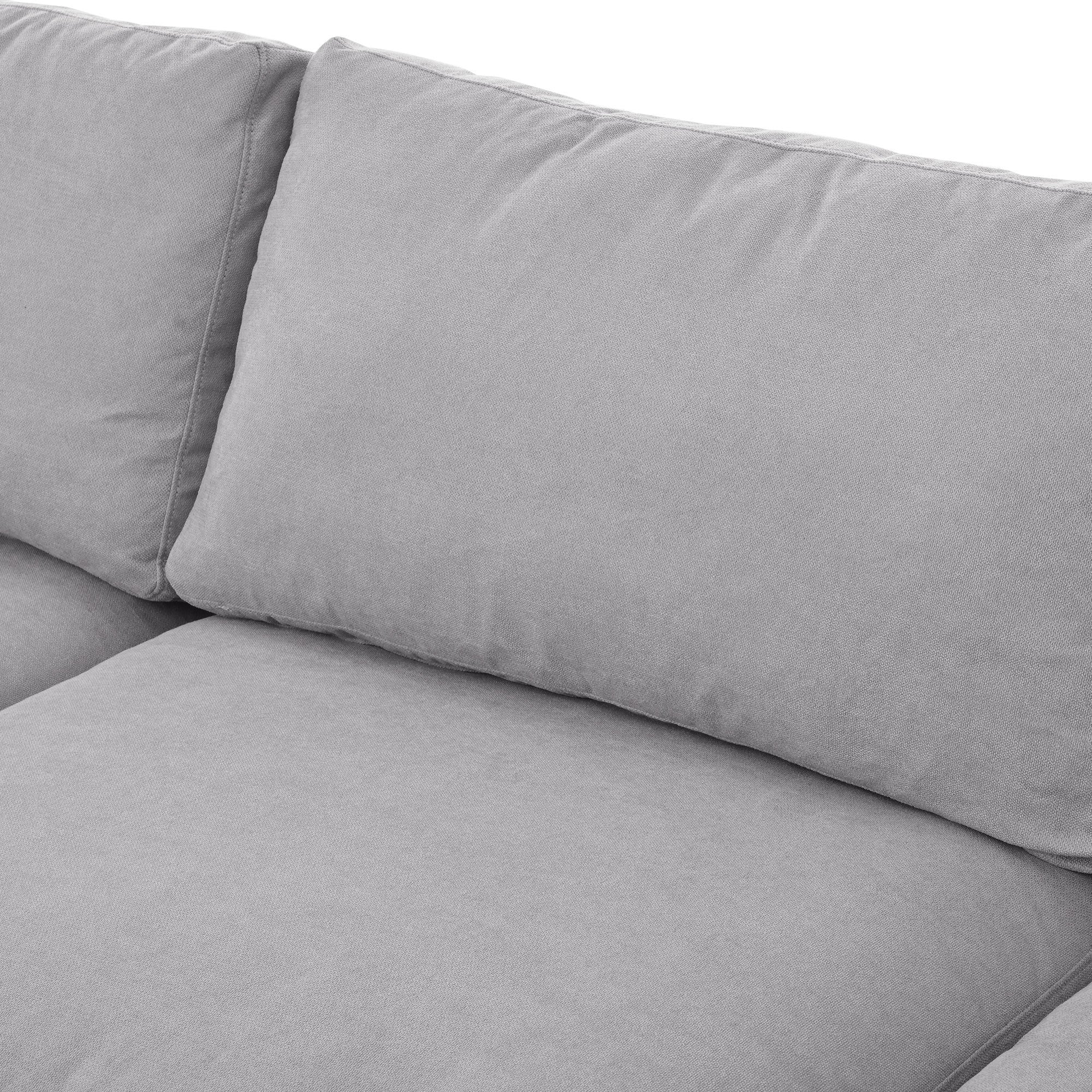 Walker Edison | Grey Convertible Sectional Sofa with Reversible Chaise - Image 17