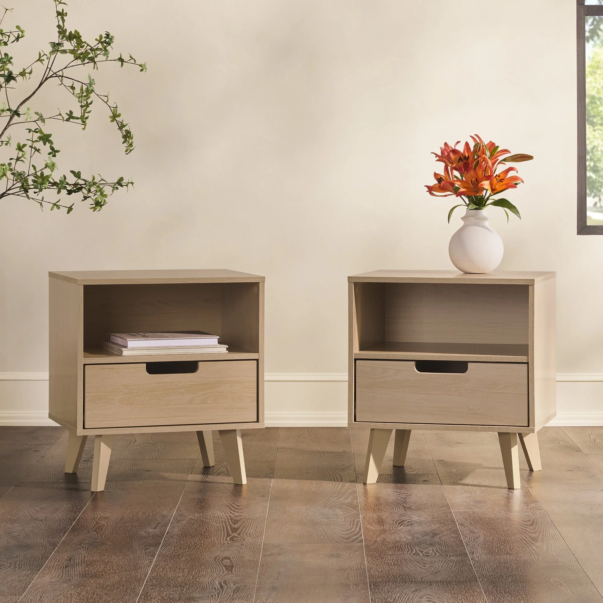 Sloane Hans Mid-Century Modern Angle-Leg Nightstand - Image 21