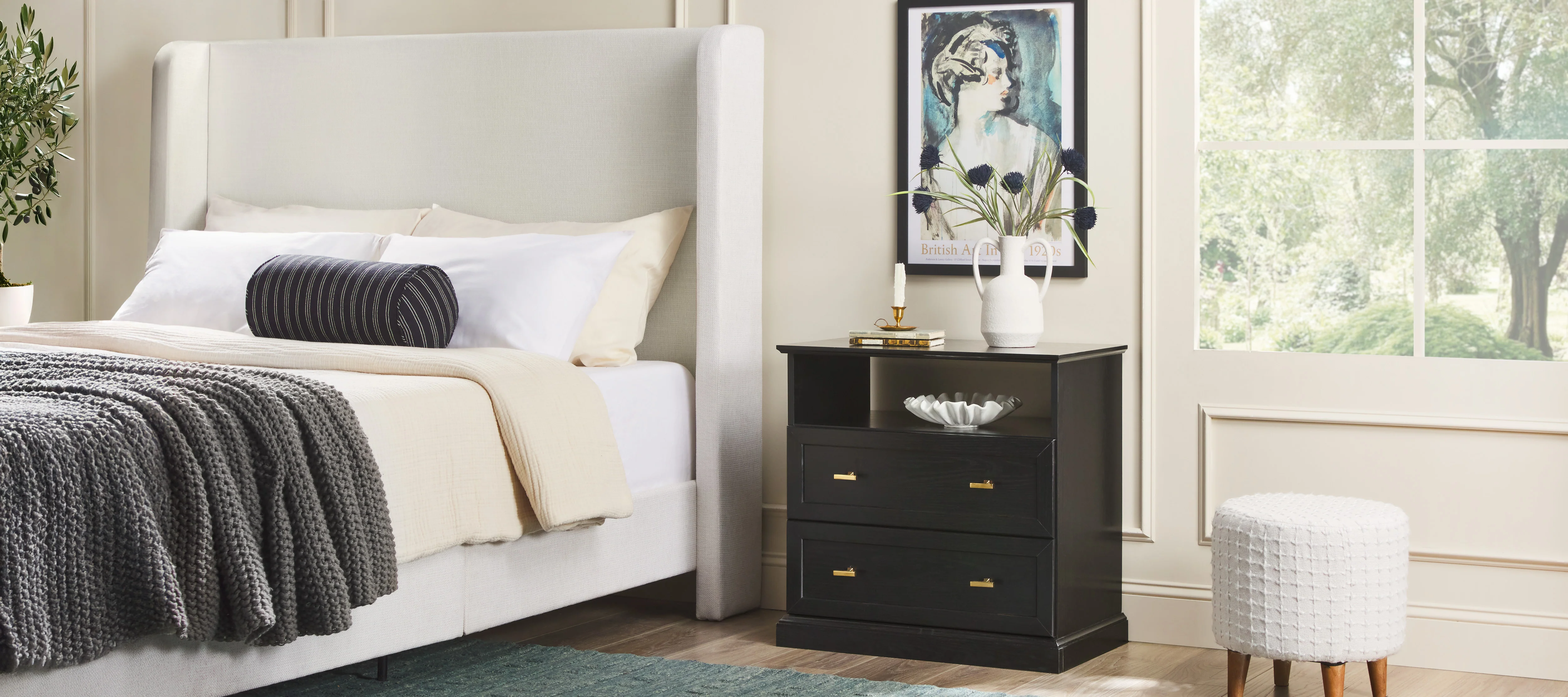 Clyde Modern Farmhouse Easy Assembly 2-Drawer Nightstand Side Table - Image 13
