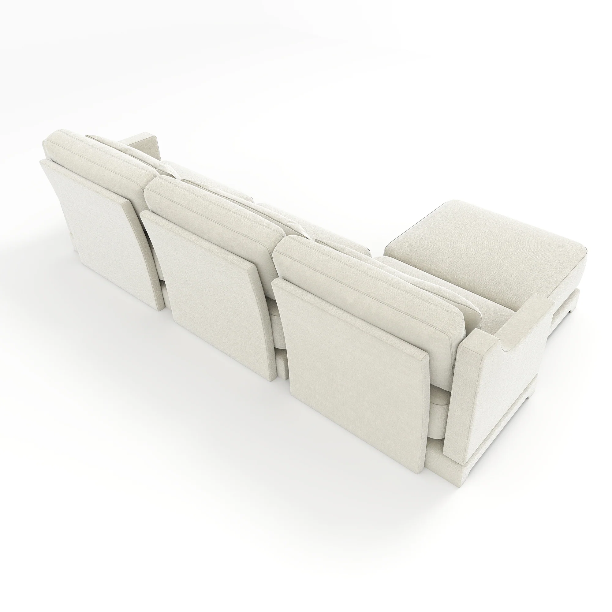 Walker Edison | High-Resilience Foam Chenille Sectional Sofa with Ottomans - Image 20