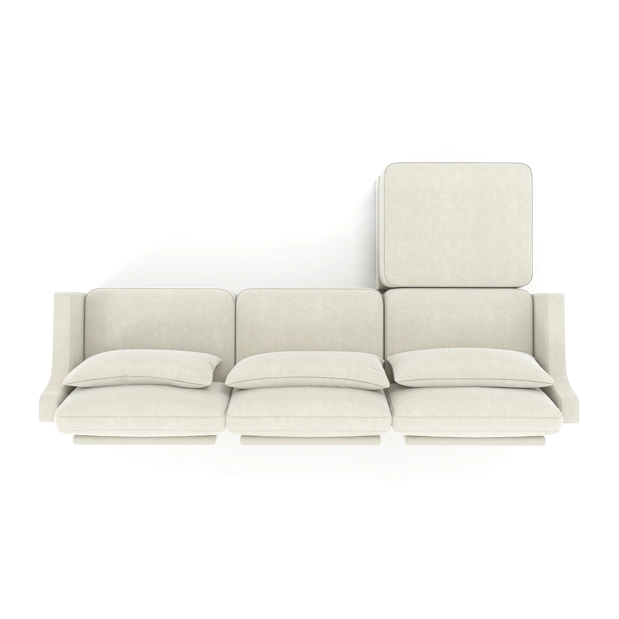 Walker Edison | High-Resilience Foam Chenille Sectional Sofa with Ottomans - Image 23