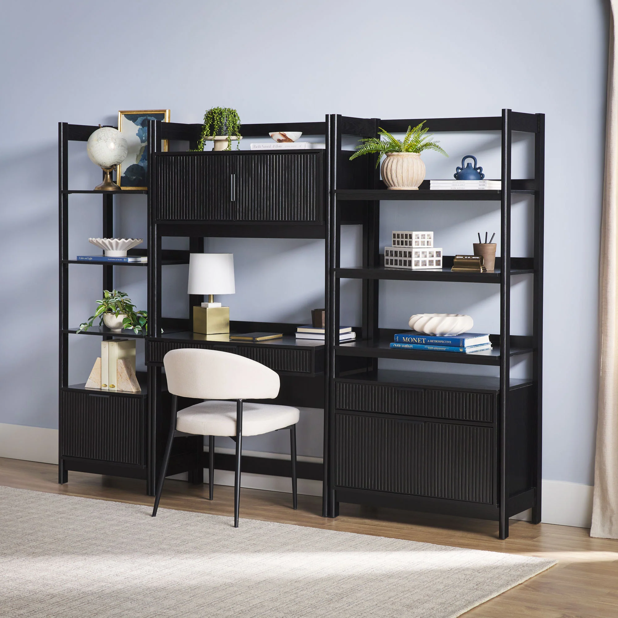 Holmes Modern Scandinavian Reeded Writing Storage Desk with USB - Image 21