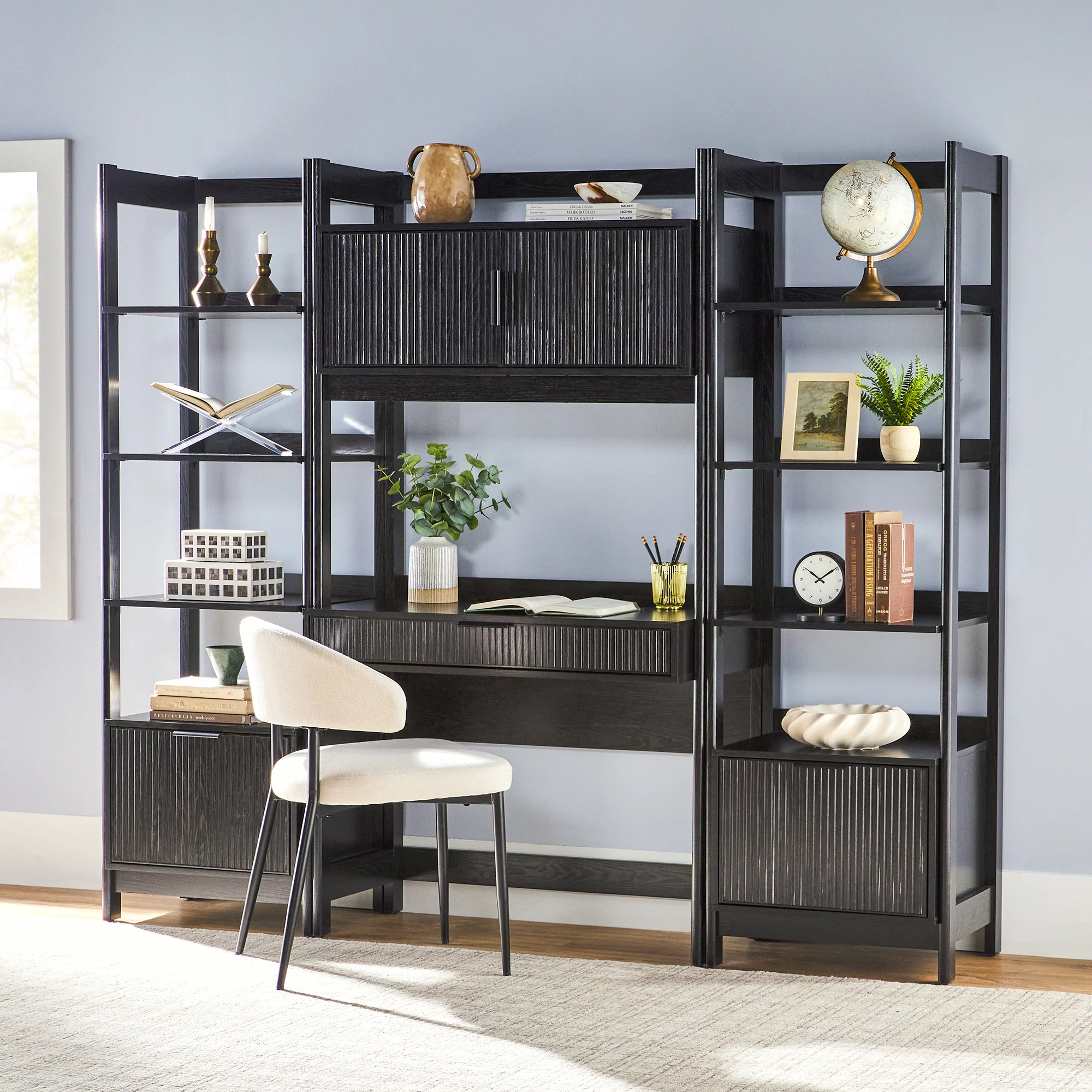 Holmes Modern Scandinavian Reeded Bookshelf - Image 18