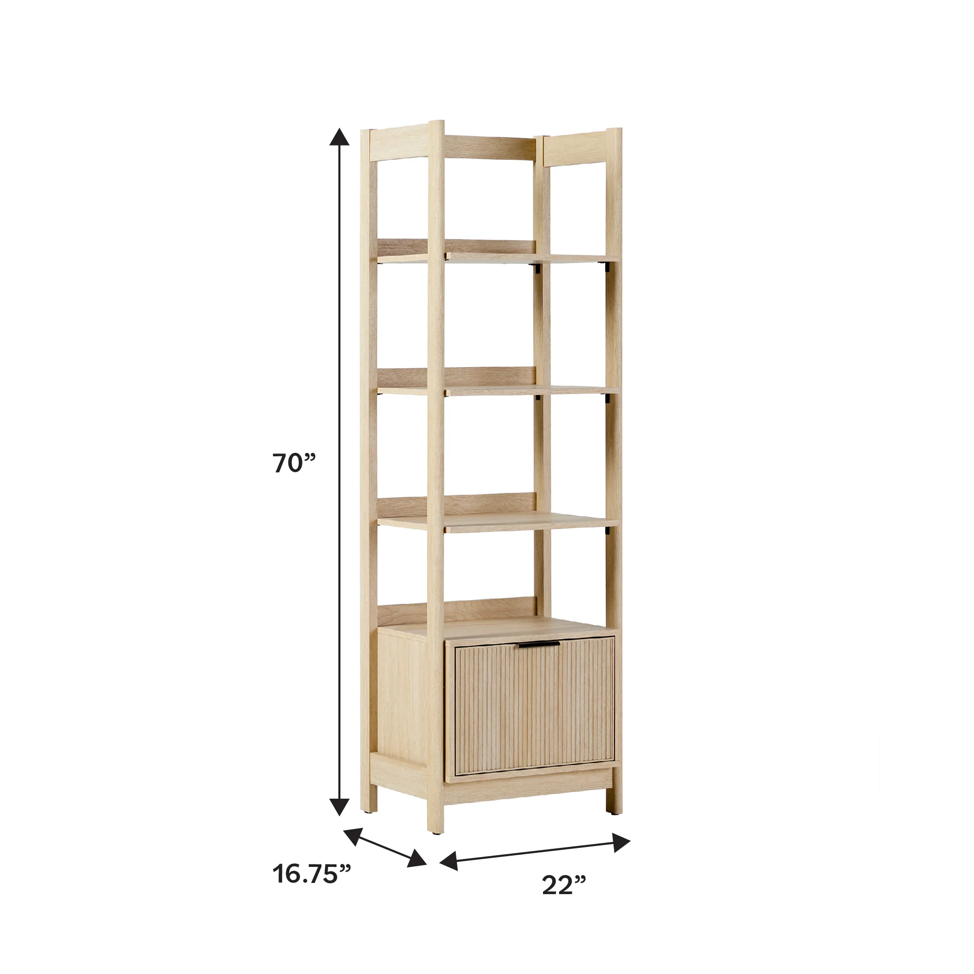 Holmes Modern Scandinavian Reeded Bookshelf - Image 6