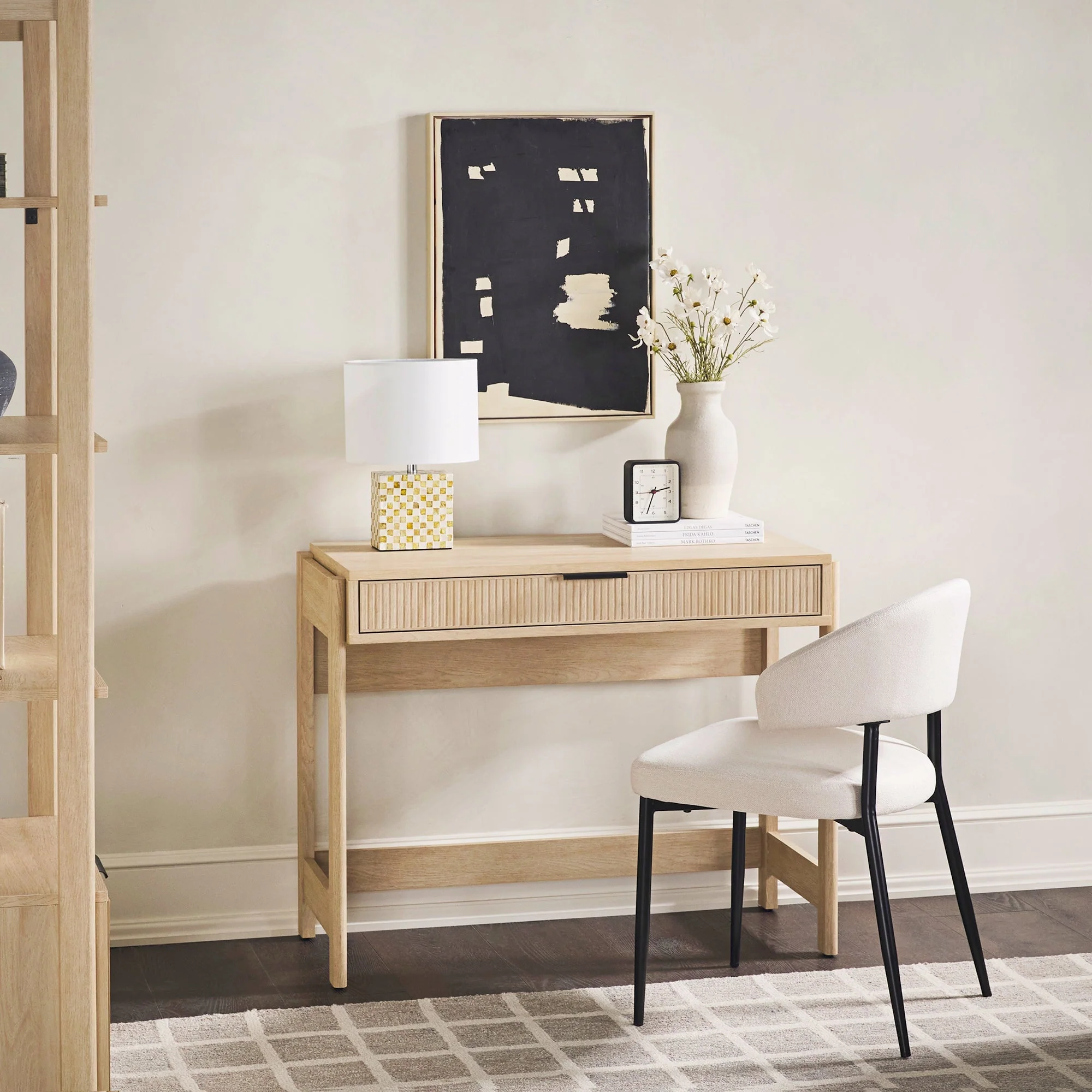 Holmes Modern Scandinavian Reeded Writing Desk - Image 10