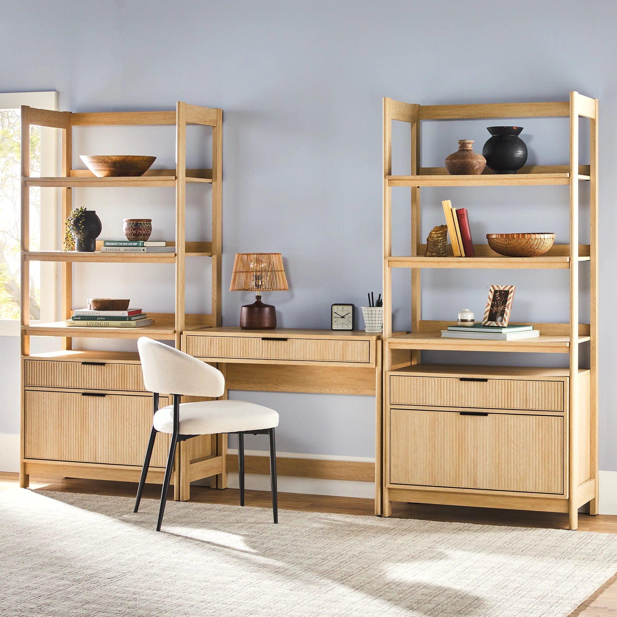 Holmes Modern Scandinavian Reeded Writing Desk - Image 16