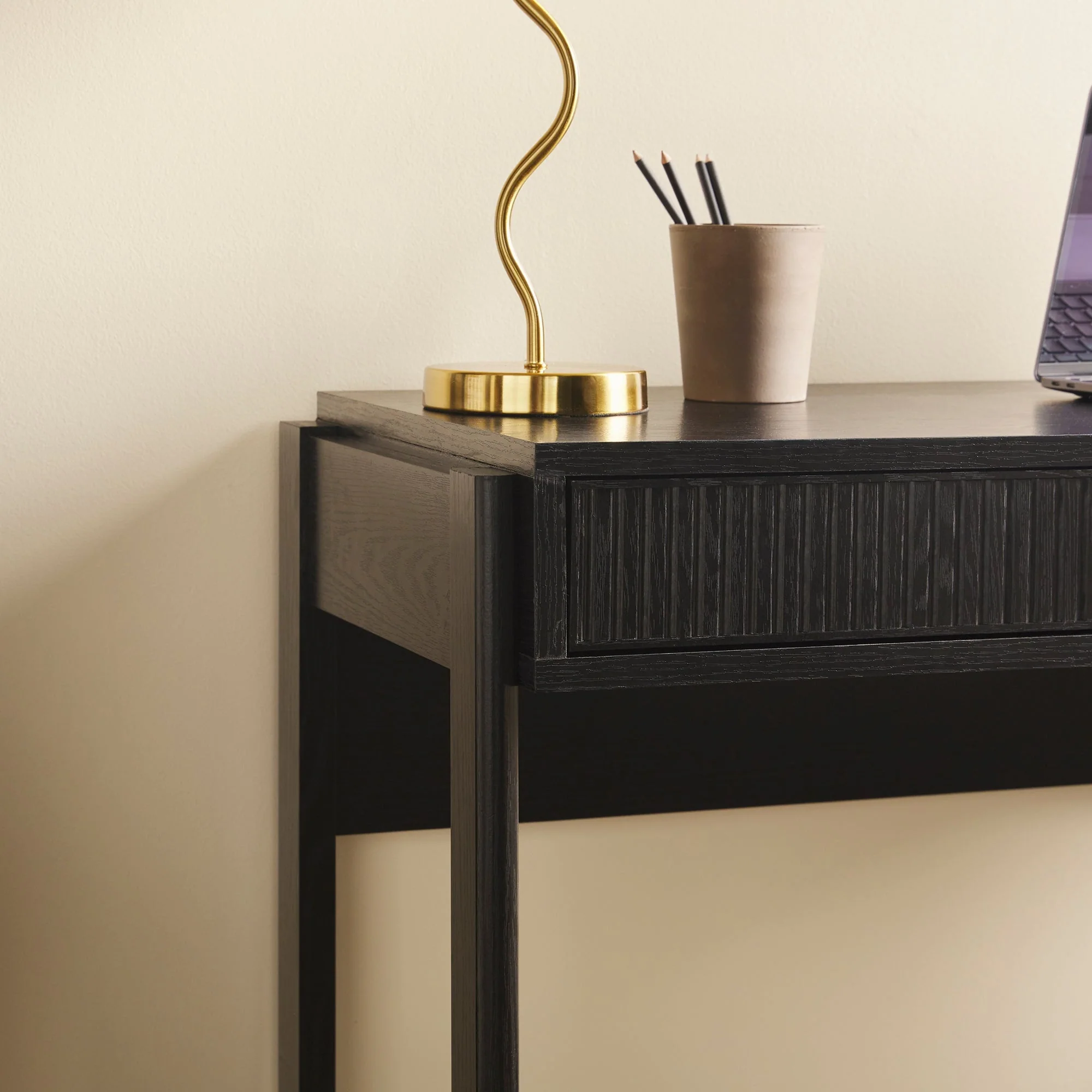 Holmes Modern Scandinavian Reeded Writing Desk - Image 5