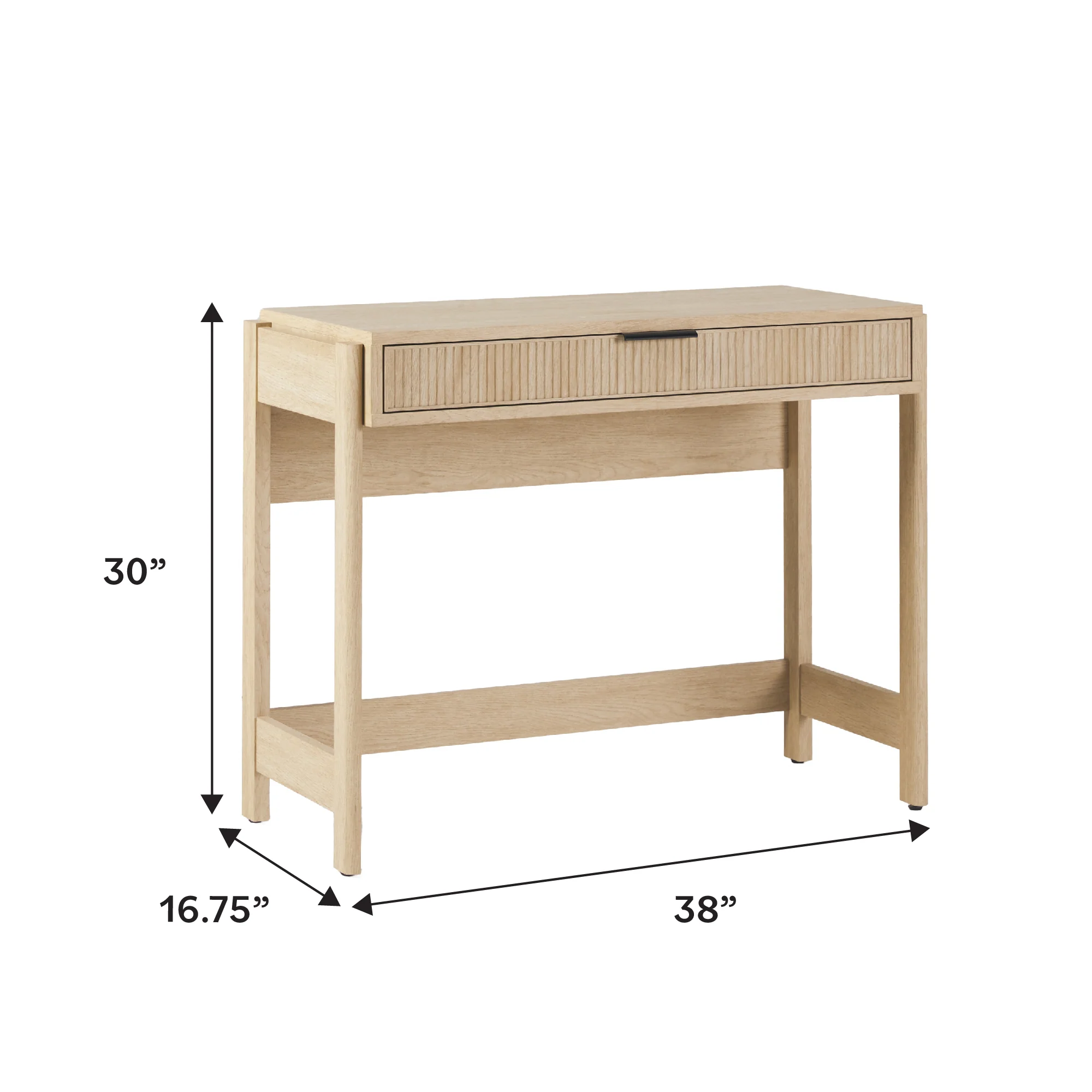 Holmes Modern Scandinavian Reeded Writing Desk - Image 7