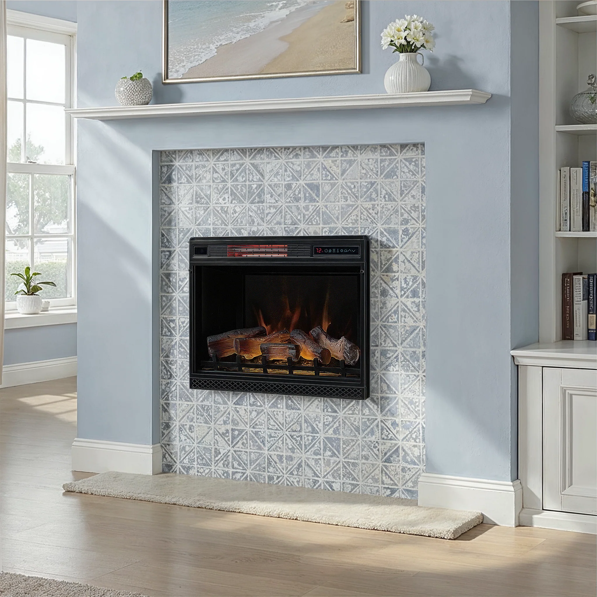 28" Infrared Quartz Fireplace Insert for Wall Mounting & In-Wall Installation - Image 3