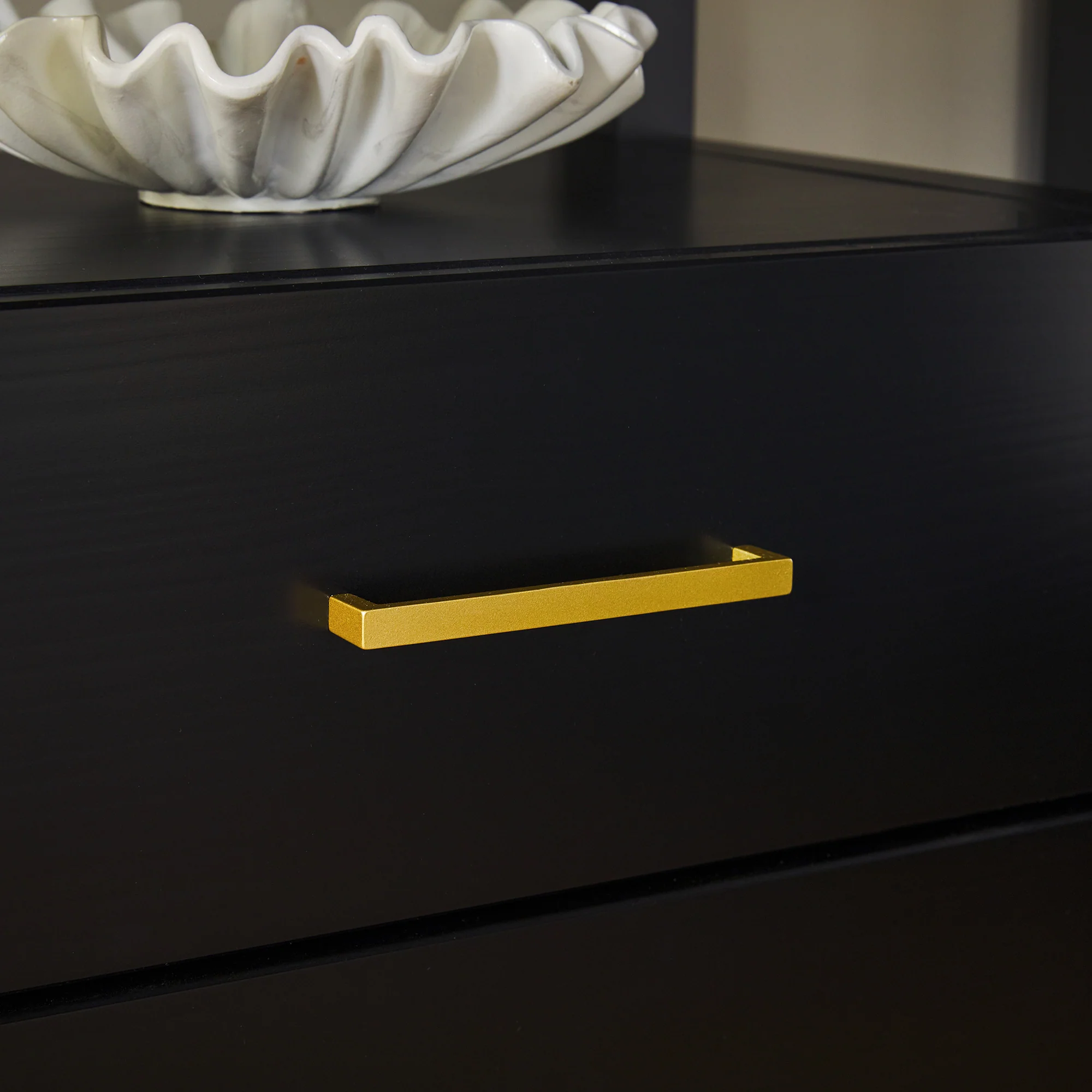 Isla Modern Easy Assembly Solid Wood 2-Drawer Nightstand Side Table with Glass Top - Image 10