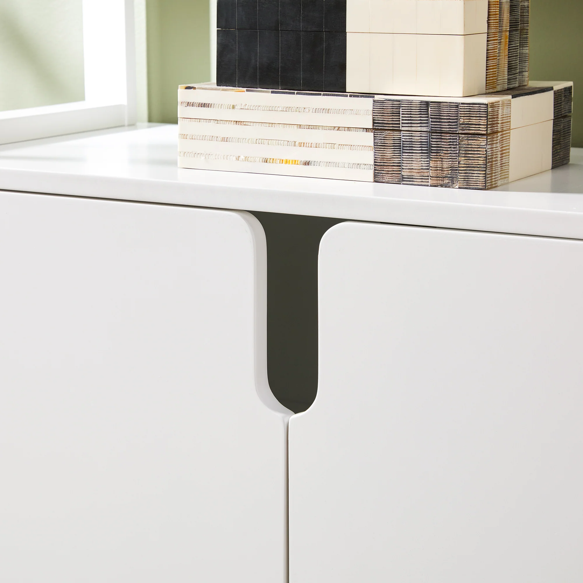 Zoey Modern Arched Wood Cabinet Storage Bookcase - Image 19
