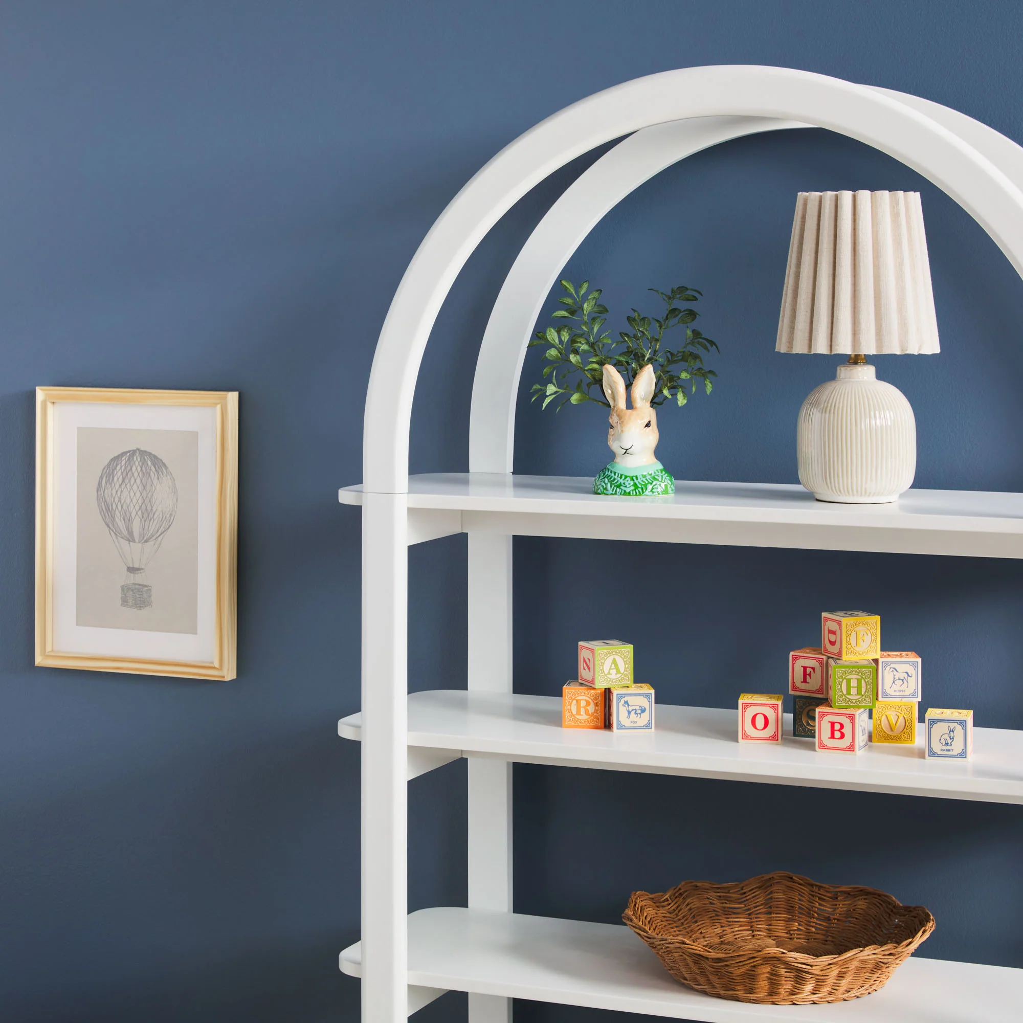 Zoey Modern Arched Wood Cabinet Storage Bookcase - Image 23
