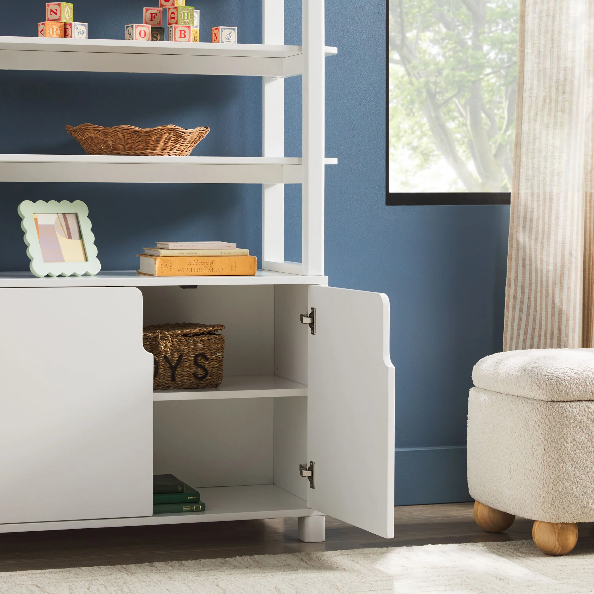 Zoey Modern Arched Wood Cabinet Storage Bookcase - Image 24