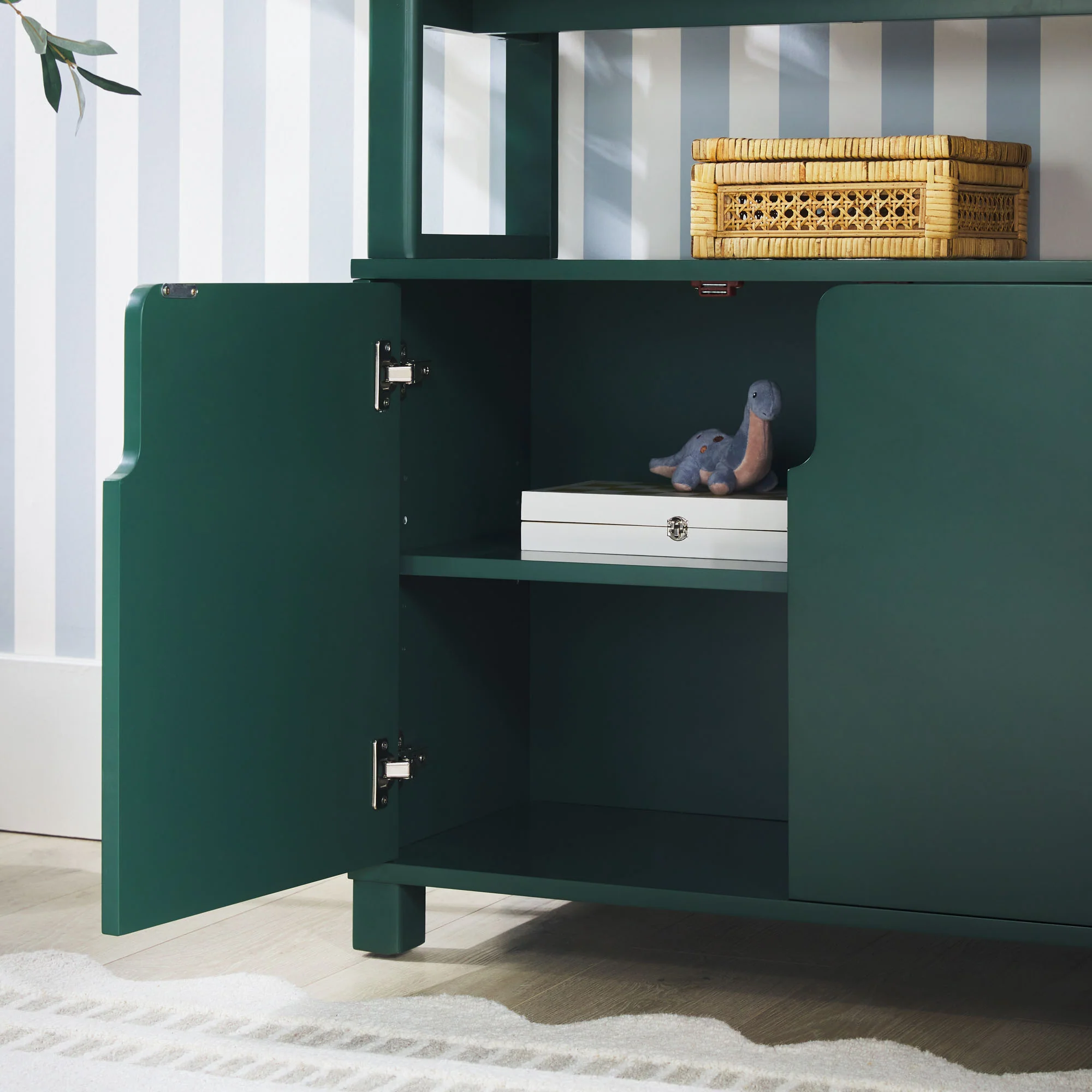 Zoey Modern Arched Wood Cabinet Storage Bookcase - Image 7